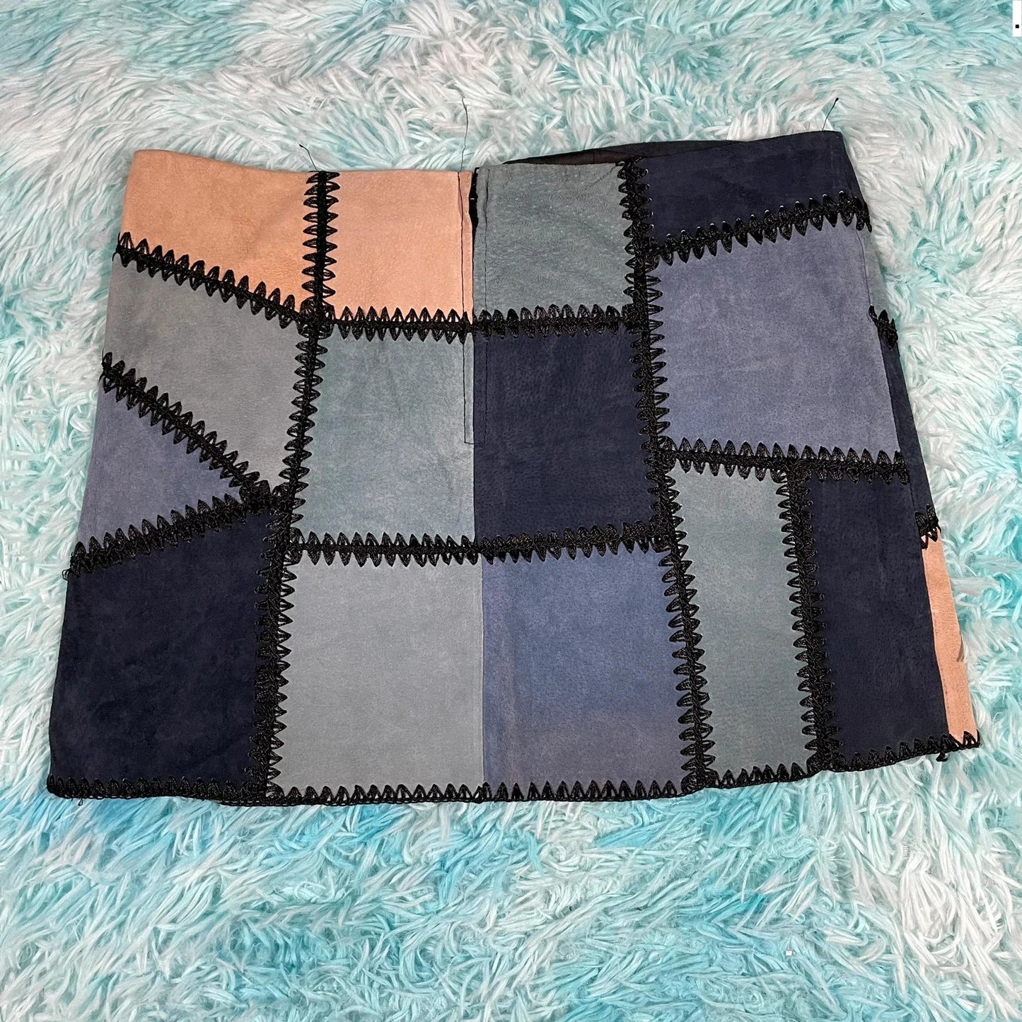 Patchwork Zara Skirt Suede Leather - Large