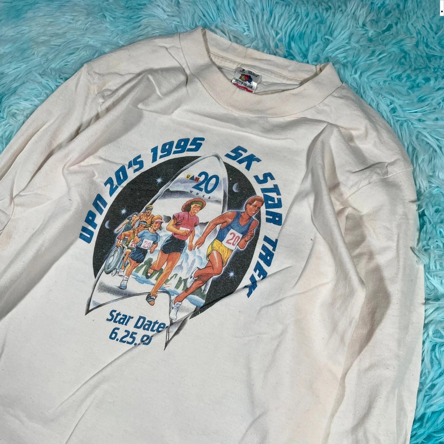Vintage 90s 1995 Star Trek 5k Race Graphic T Shirt Long Sleeve - Small