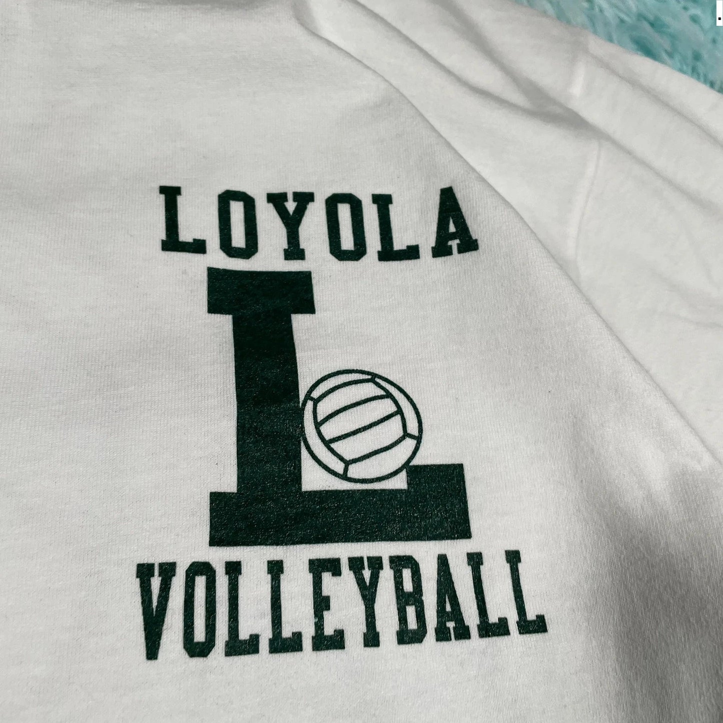 Vintage 90s White Loyola Volleyball Graphic T Shirt - XL