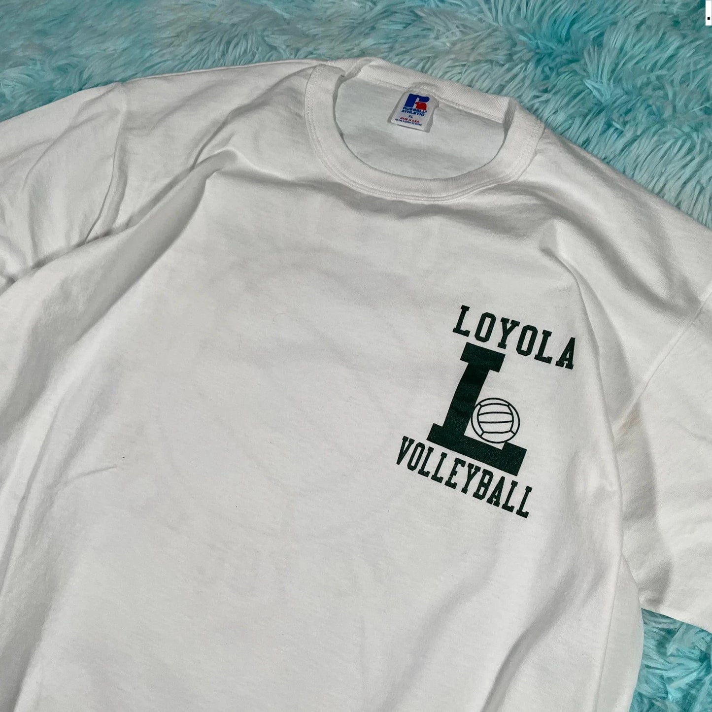 Vintage 90s White Loyola Volleyball Graphic T Shirt - XL