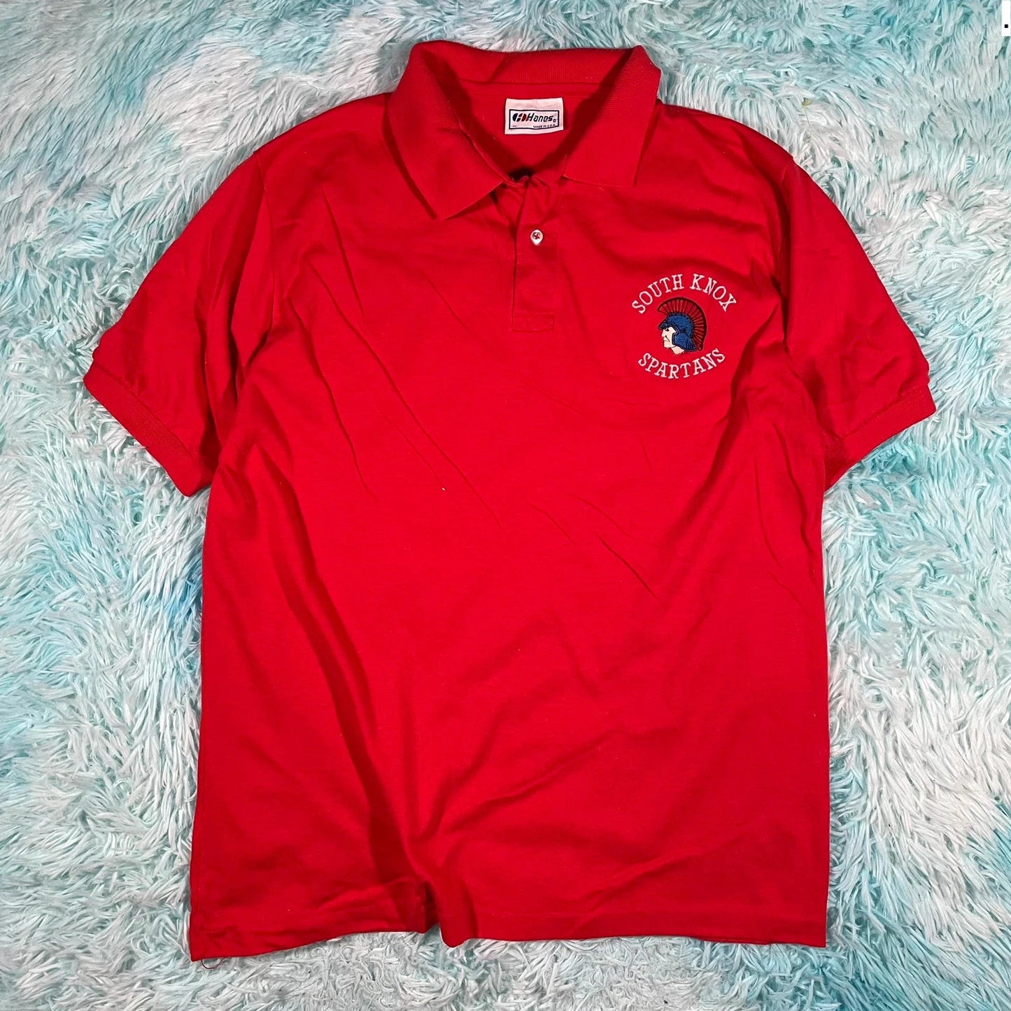 Vintage 90s Red South Knox Spartans Polo Shirt - XL