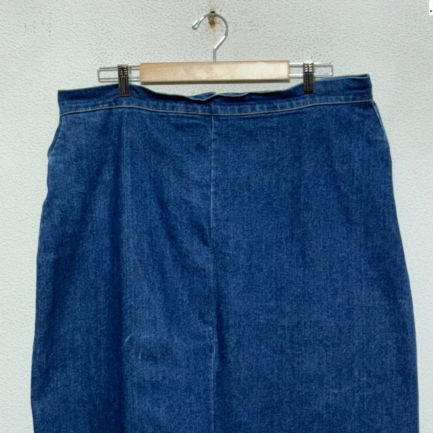 Vintage 90s Blue Long Denim Skirt - 38W
