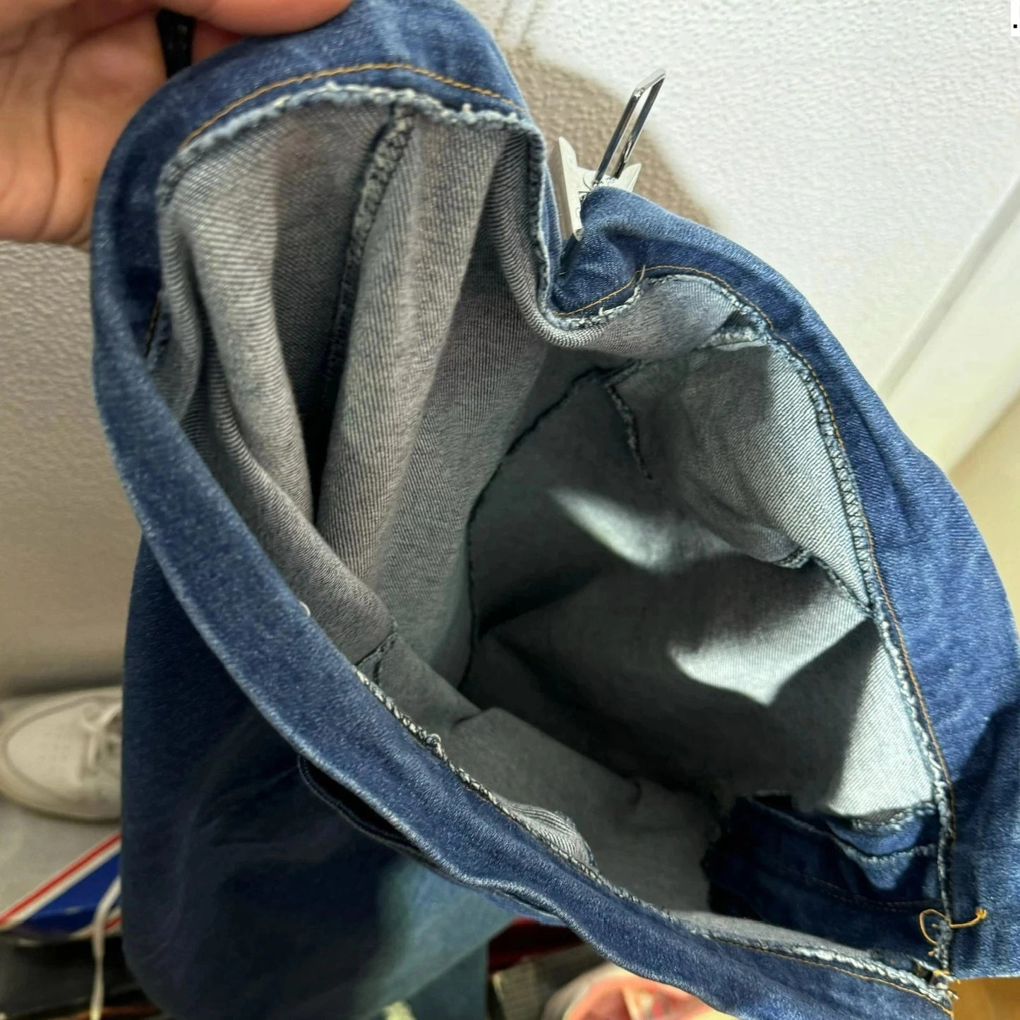 Vintage 90s Blue Long Denim Skirt - 38W