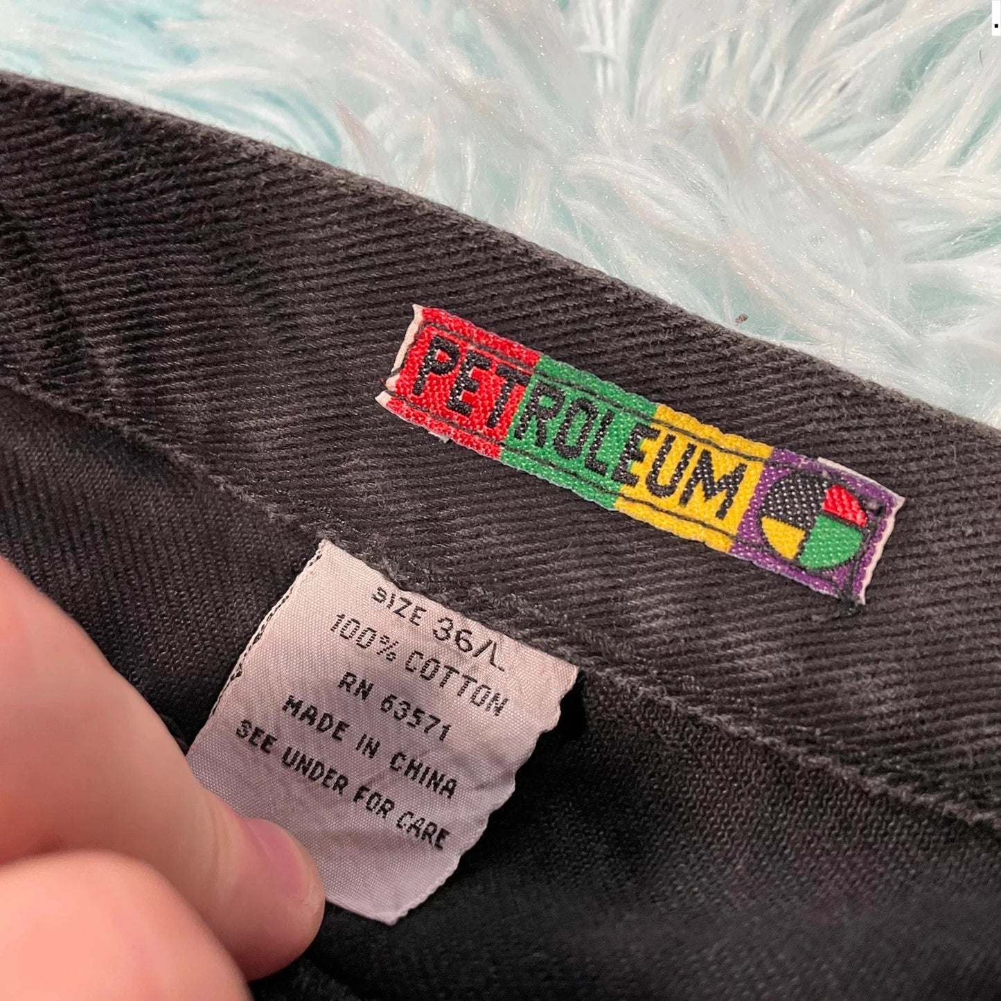 Vintage 90s Black Patterned Jean Shorts Jorts - 36W