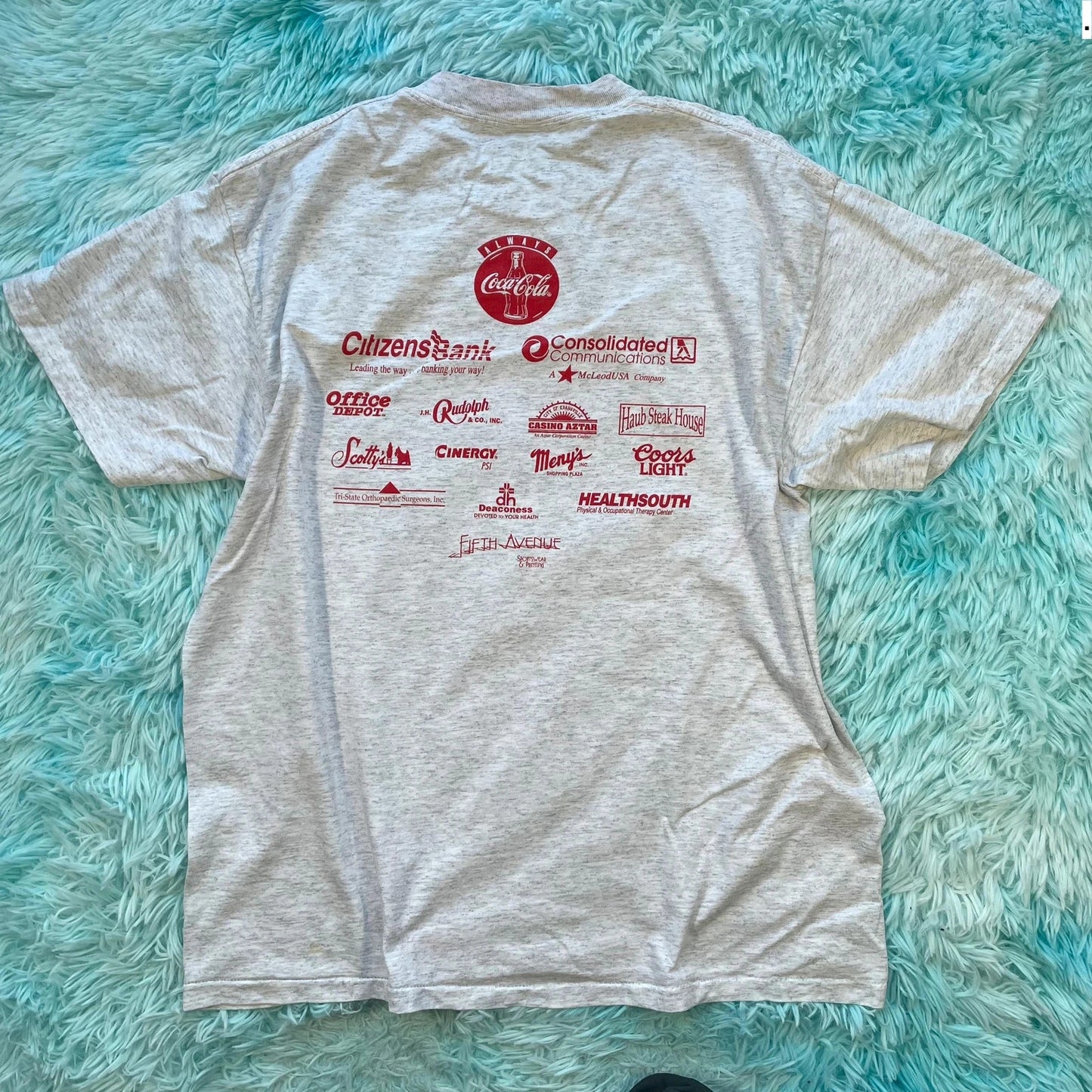 Vintage 90s Grey Lavfenfest Race Graphic T Shirt - XL