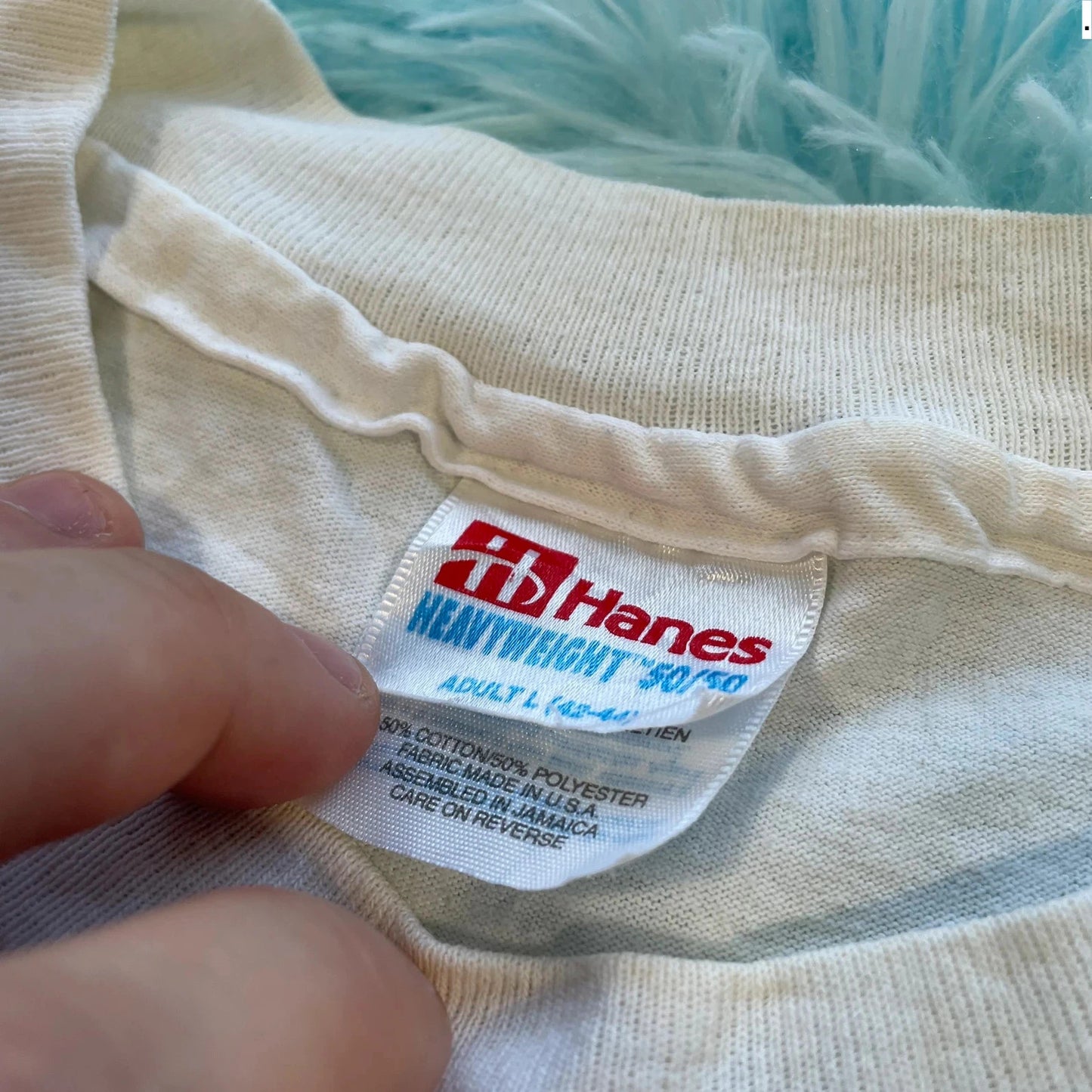 Vintage 90s White YMCA 5k Race Graphic T Shirt - Large