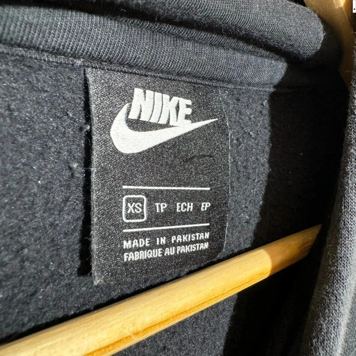 Black Nike Club Hoodie Spellout - XS