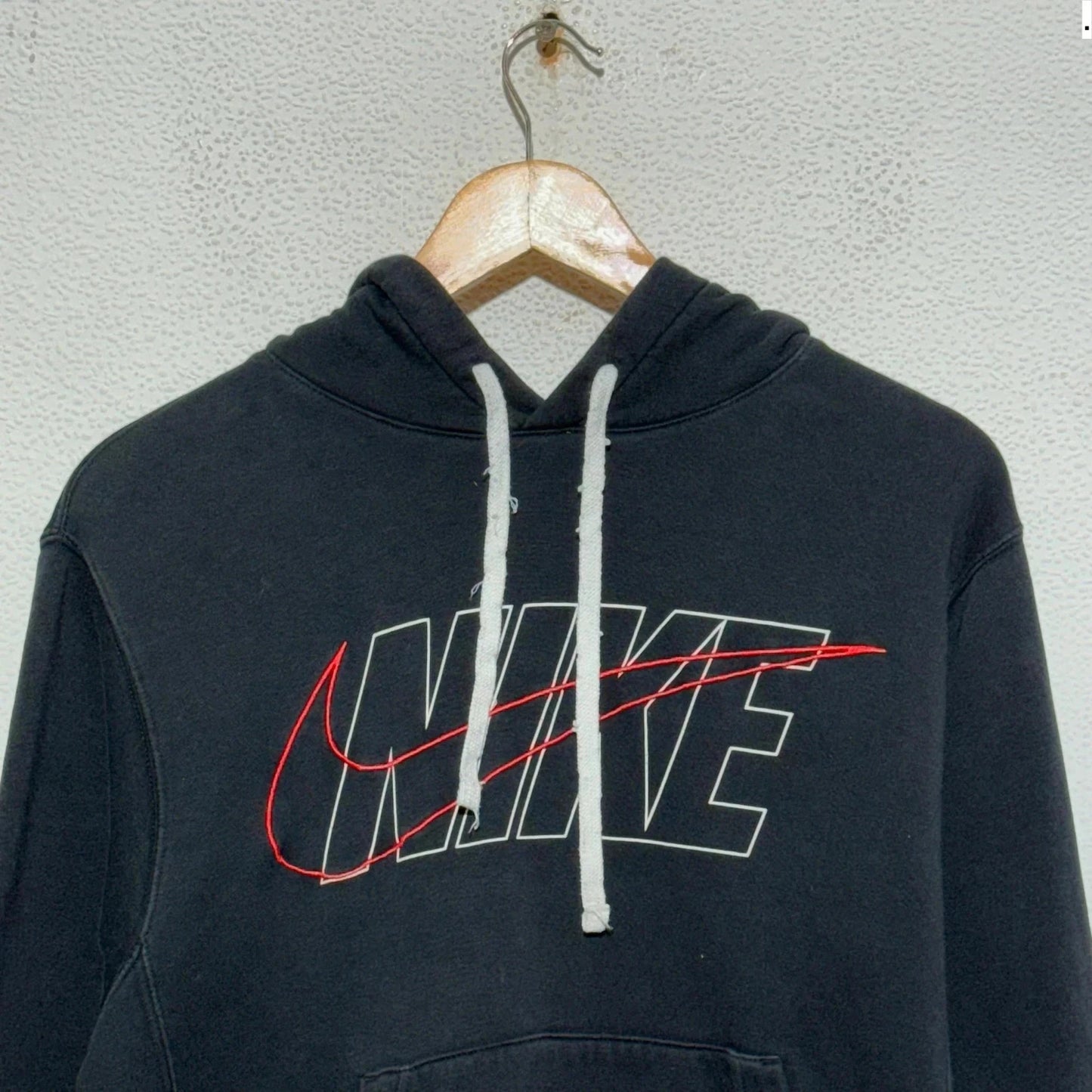 Black Nike Club Hoodie Spellout - XS