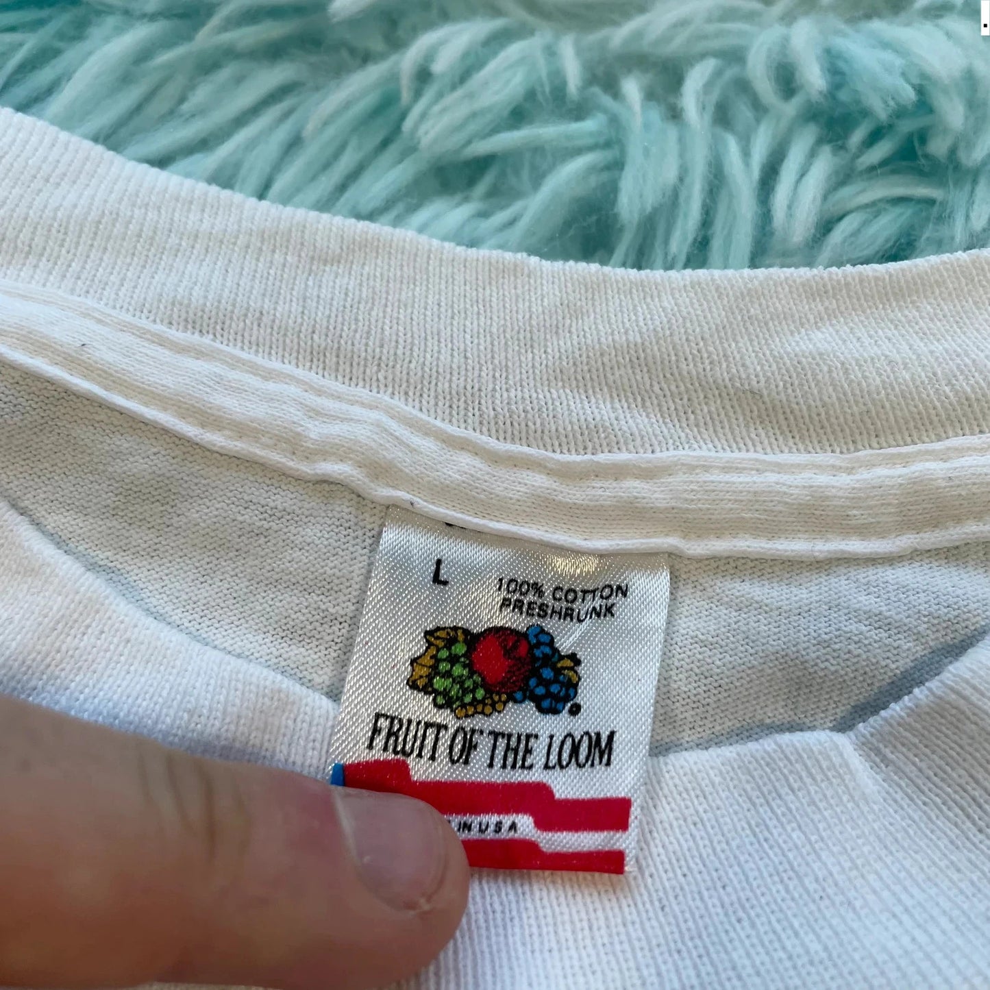 Vintage 90s White Biker Graphic T Shirt - Large