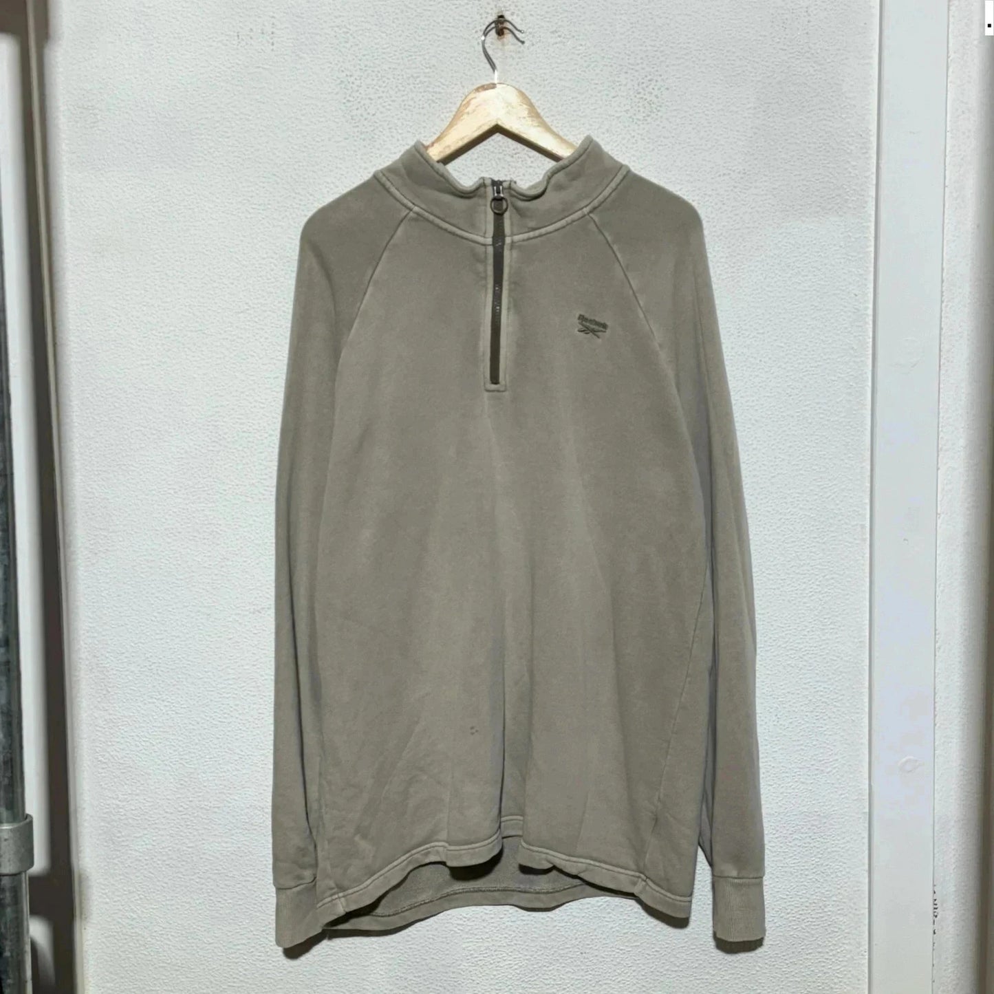 Light Grey Reebok 1/4 Zip Sweatshirt- Large