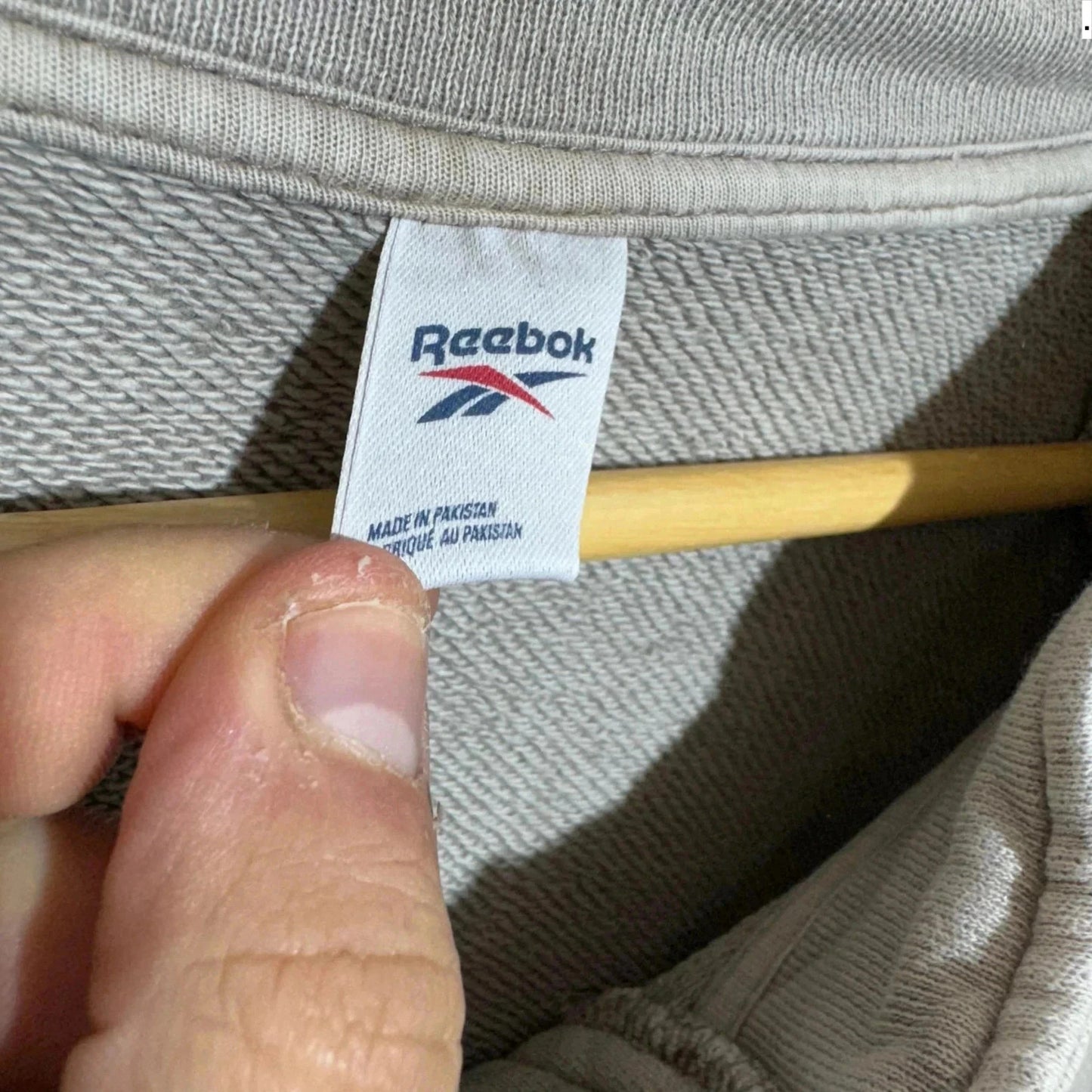 Light Grey Reebok 1/4 Zip Sweatshirt- Large