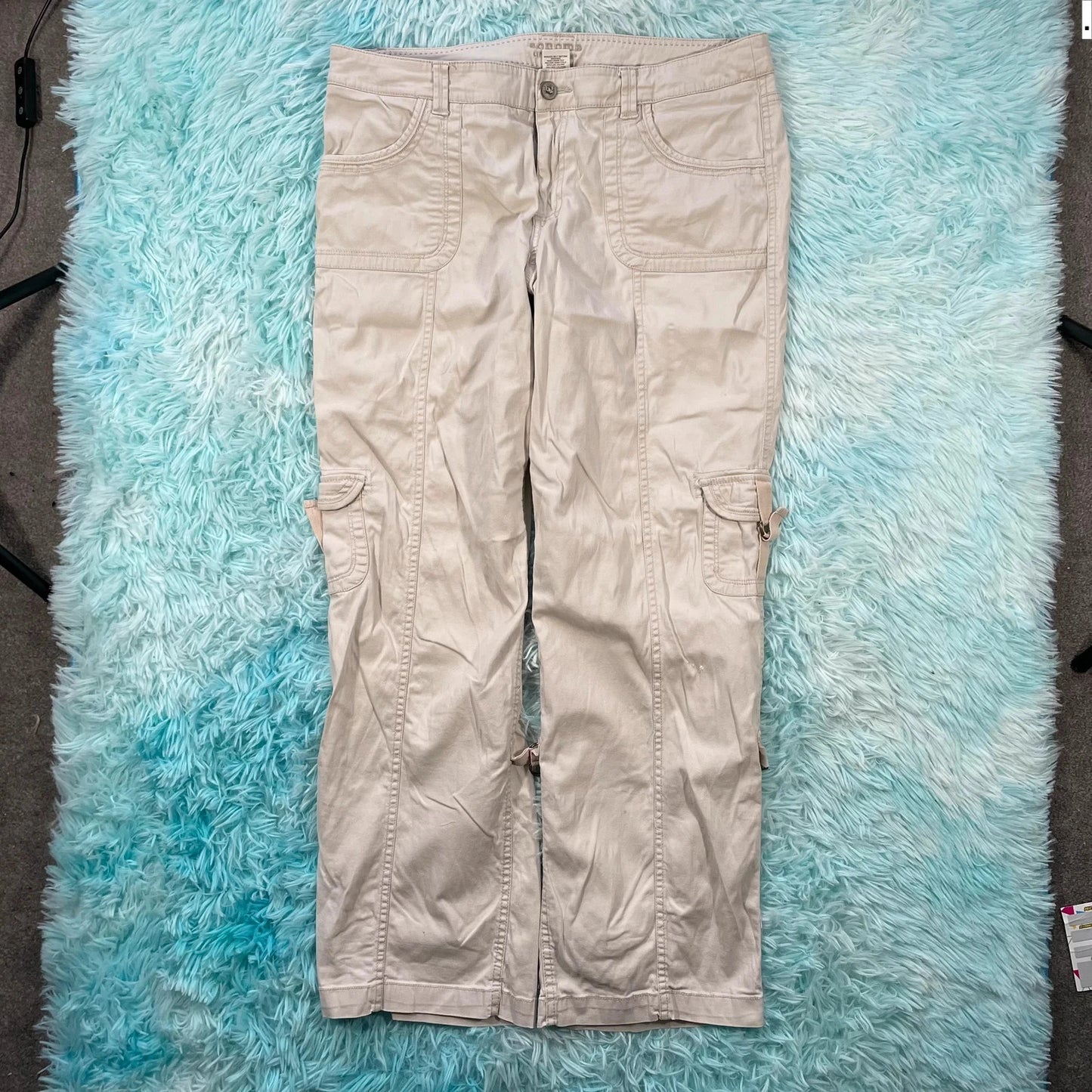 Vintage Y2K Beige Sonoma Cargo Trousers - Size 14