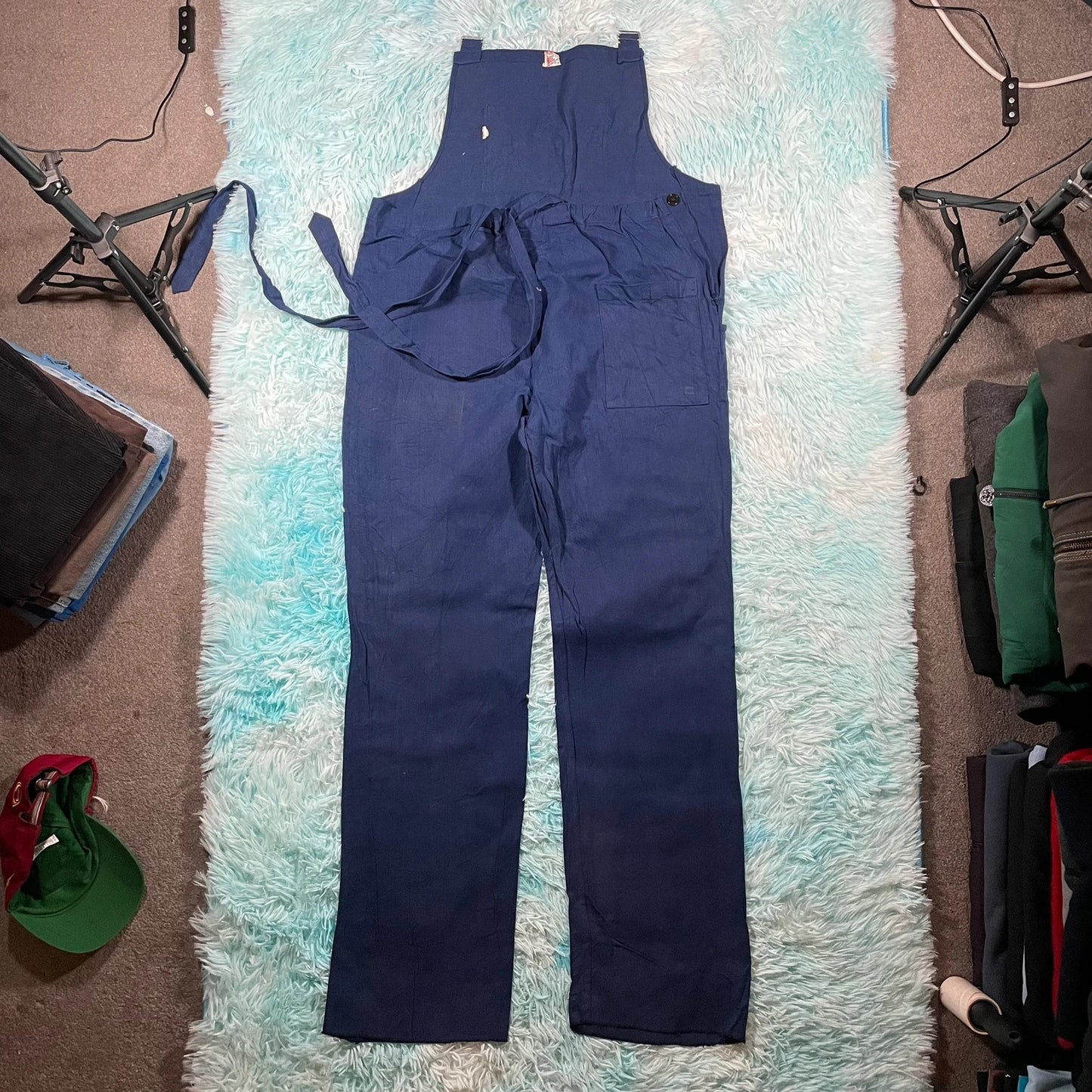 Vintage 70s Navy Workwear Overalls - XL