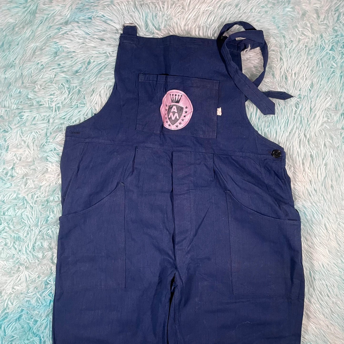 Vintage 70s Navy Workwear Overalls - XL