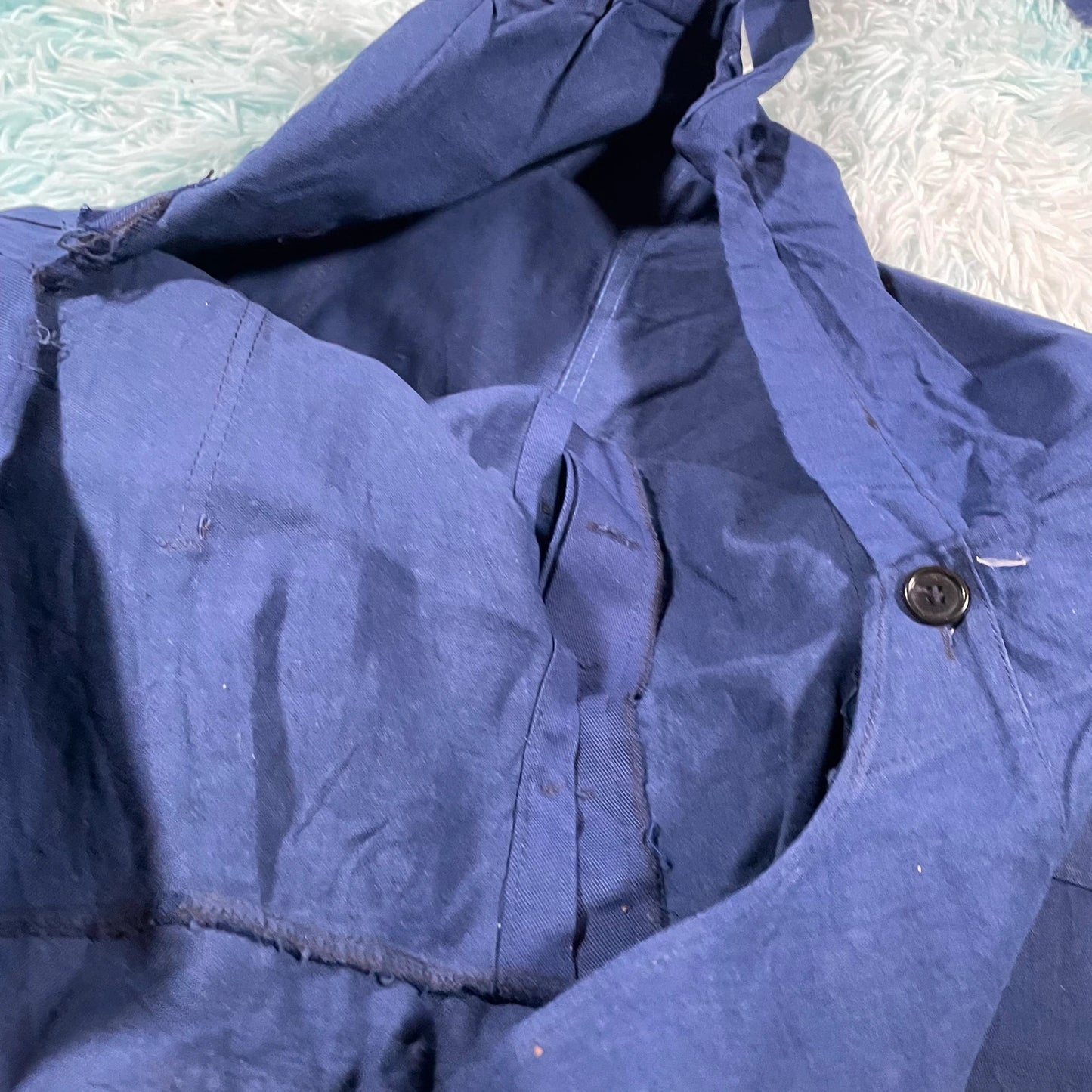 Vintage 70s Navy Workwear Overalls - XL