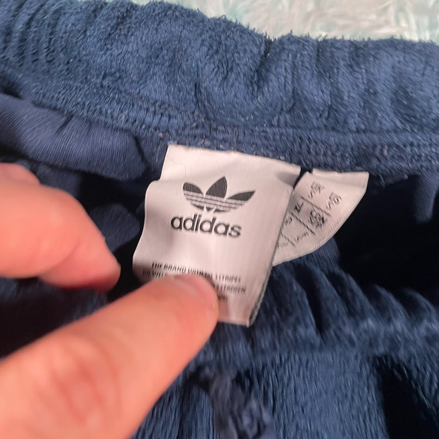 Navy Adidas Fleece Joggers - Small