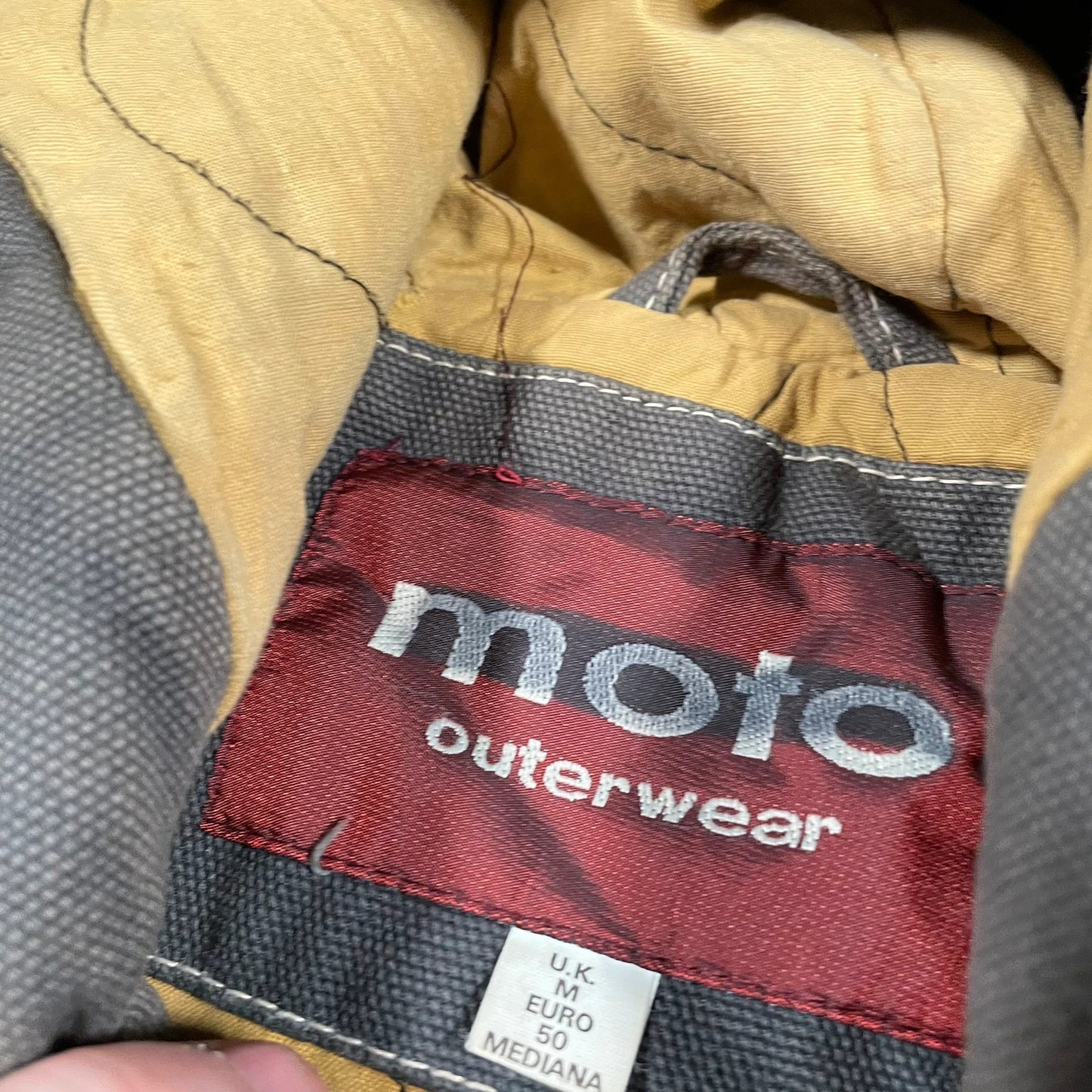 Vintage 00s Brown Heavyweight Moto Canvas Jacket - Medium