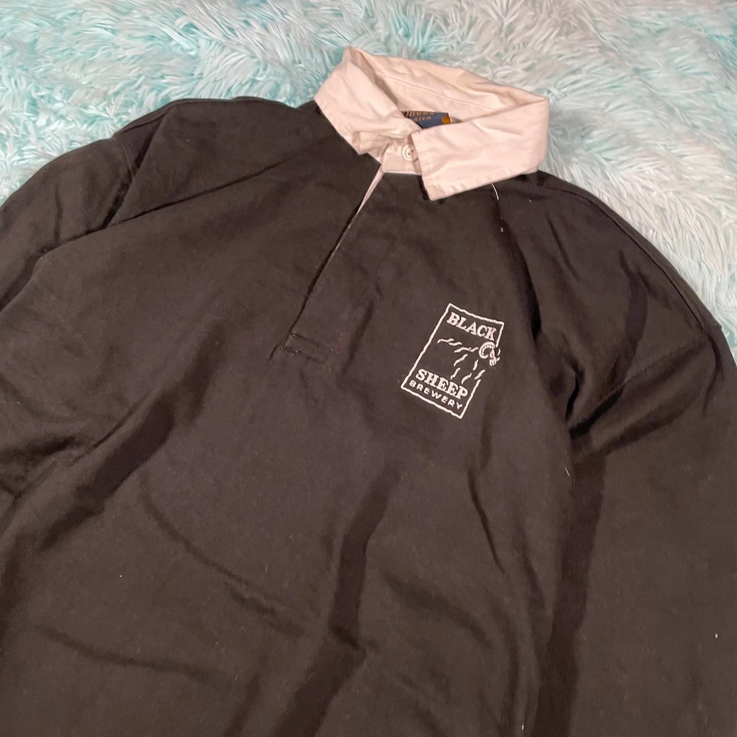 Vintage 90s Black Sheep Brewery Rugby Shirt - XL