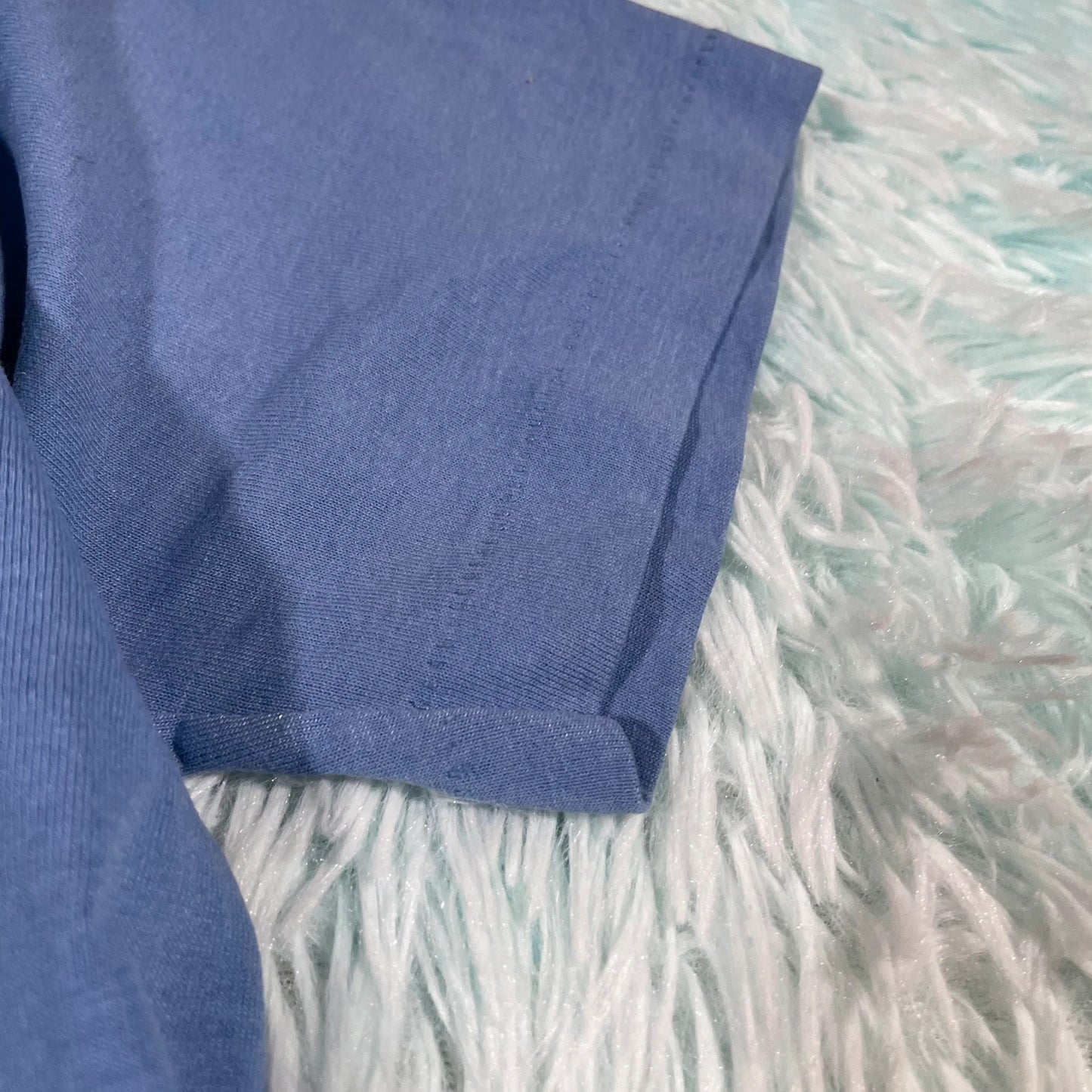 Vintage 90s Blue Nature Graphic T Shirt - Medium