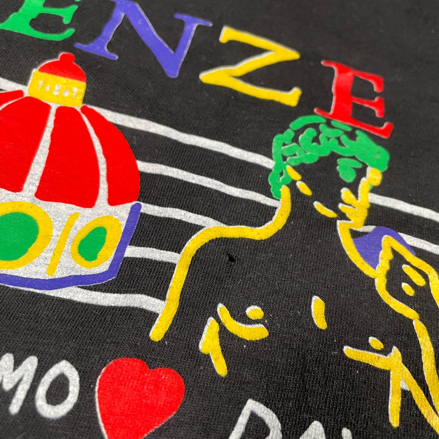 Vintage 90s Black Firenze Italy Graphic T Shirt - Large