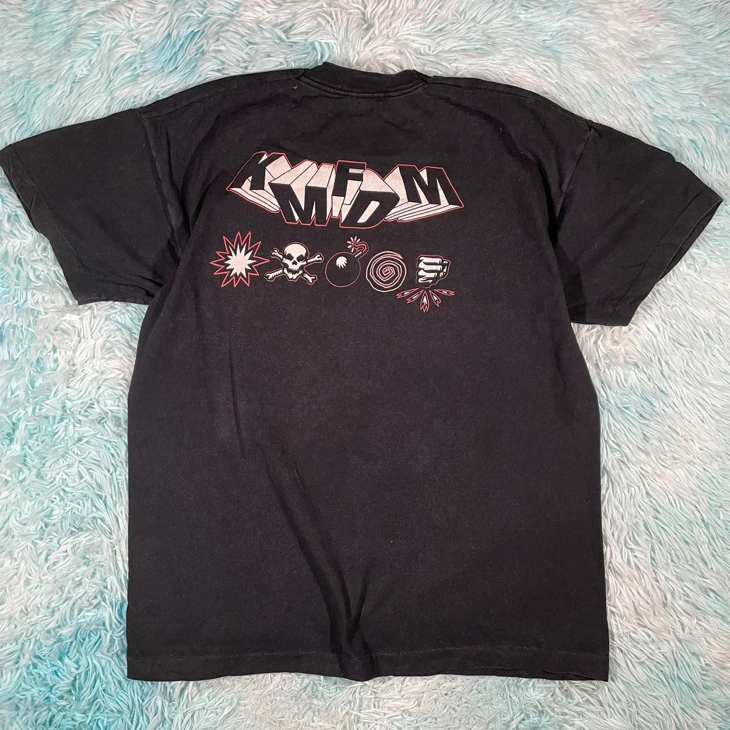 Vintage 90s KMFDM Band T Shirt Symbols Graphic - XL