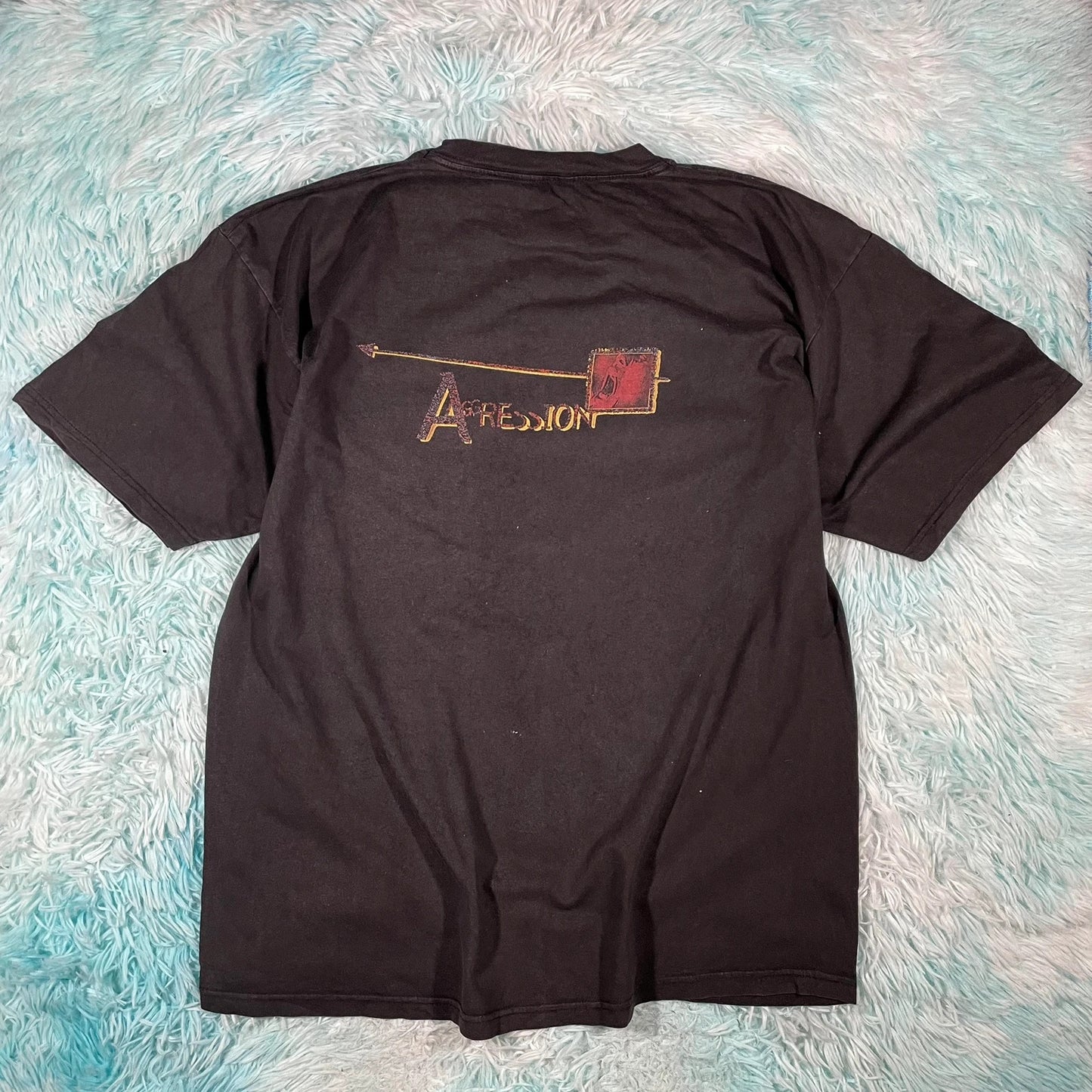 Vintage 90s Black Front Line Assembly FLA Band T Shirt - XL