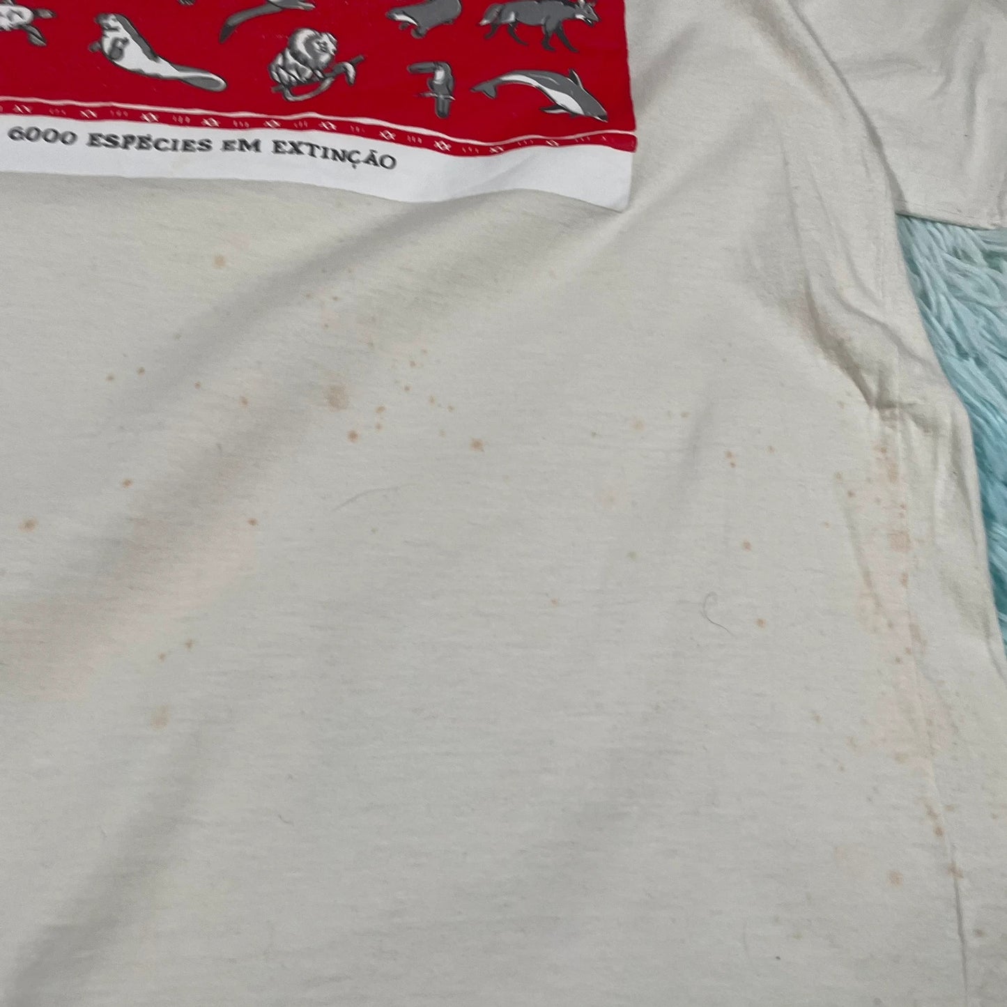 Vintage Cream Animal Print T Shirt - Small