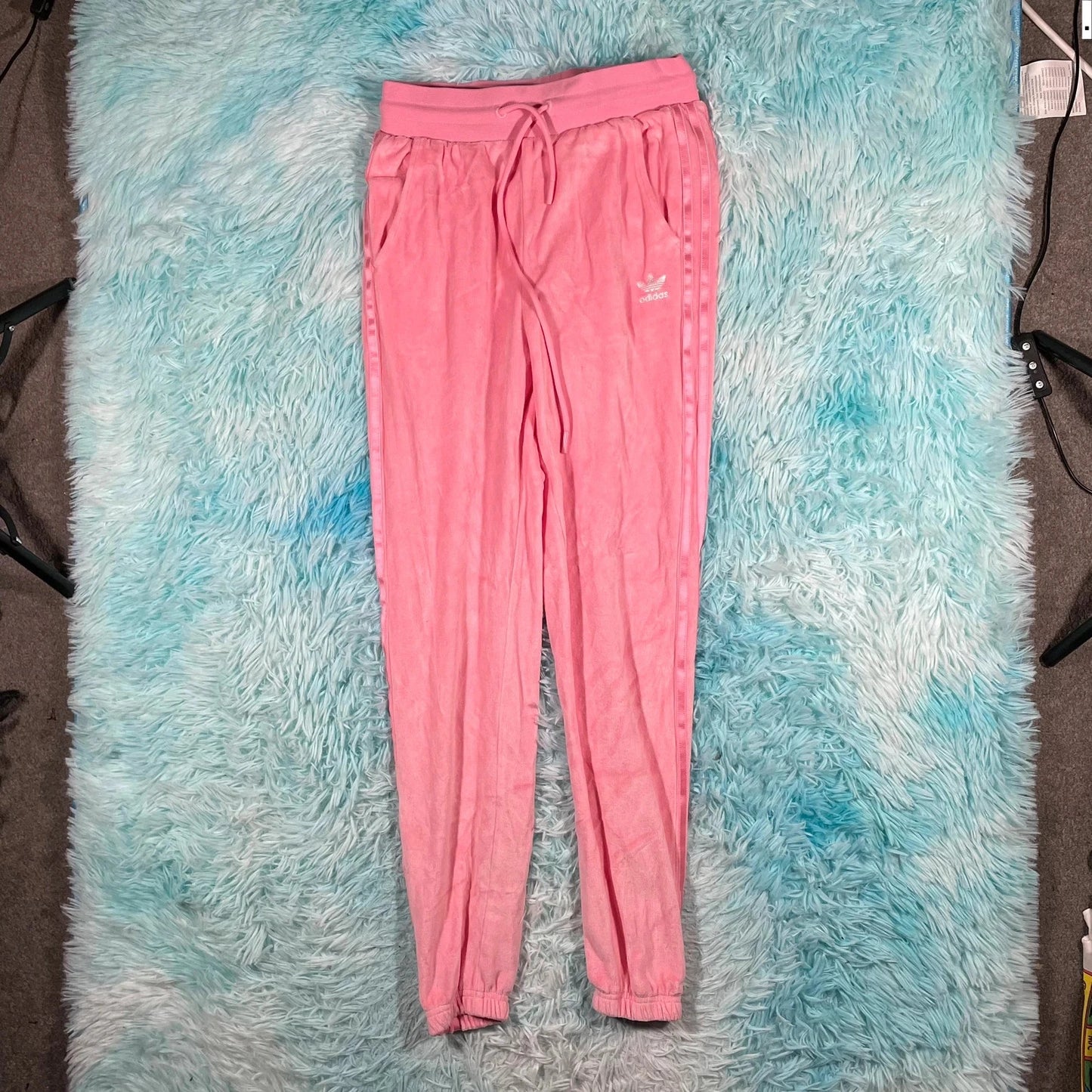 Pink Adidas Velour Joggers - XS