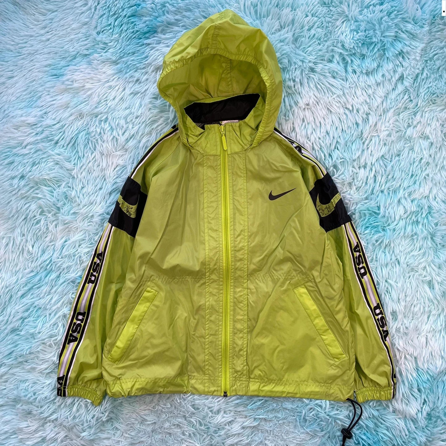 Vintage 90s Lime Green Nike Windbreaker - Womens Medium