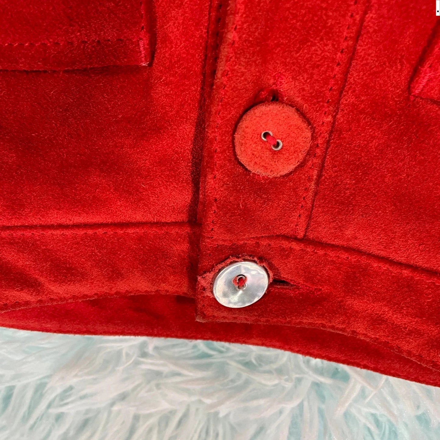 Vintage 90s Red Suede Skirt Topshop - Size 10
