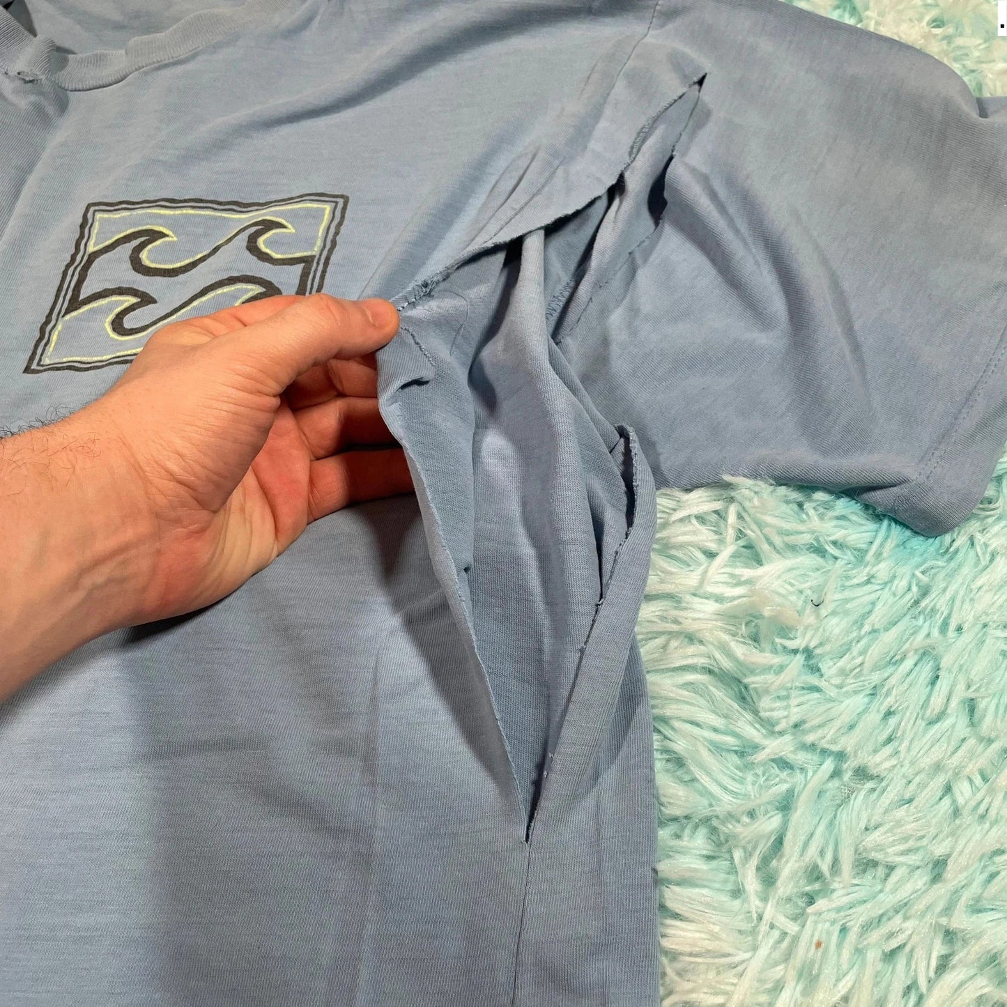 Vintage 80s Blue Billabong Graphic T Shirt - Large