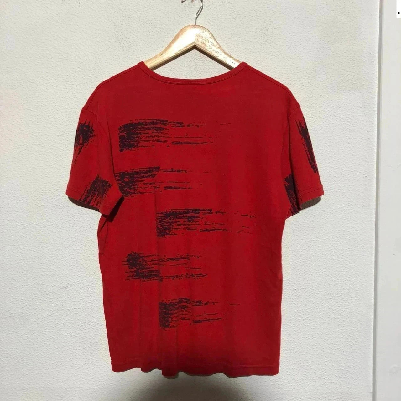Vintage 90s Red Patterned Diesel T Shirt - Large