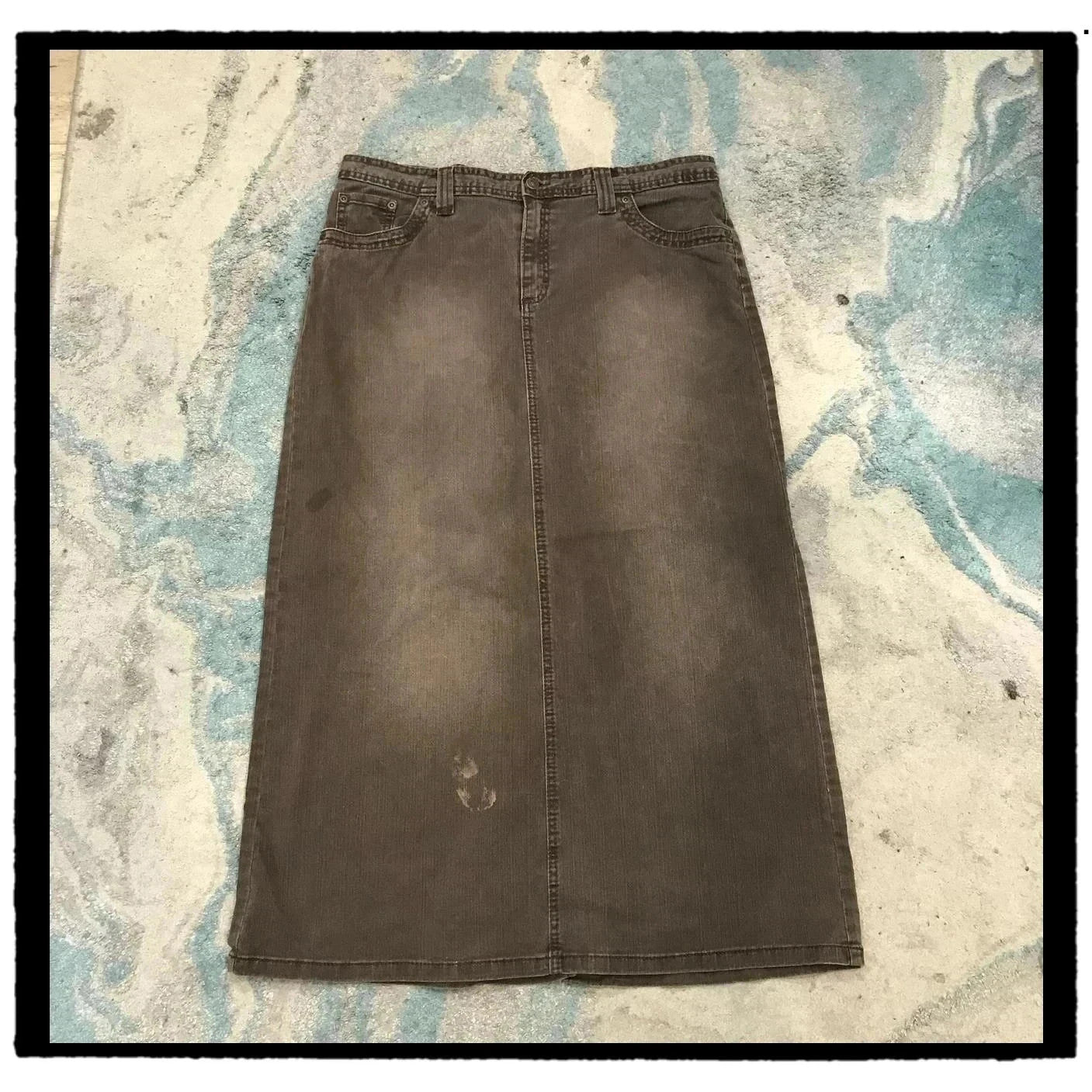 Vintage Faded Brown M&S Pencil Skirt - Size 18