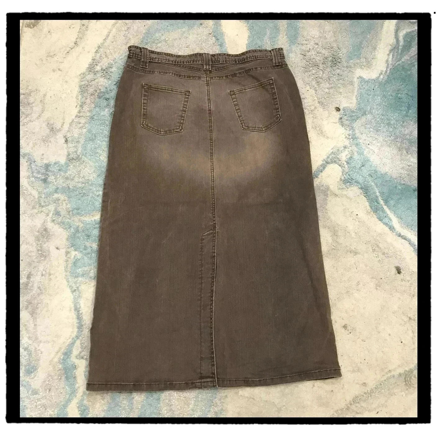Vintage Faded Brown M&S Pencil Skirt - Size 18