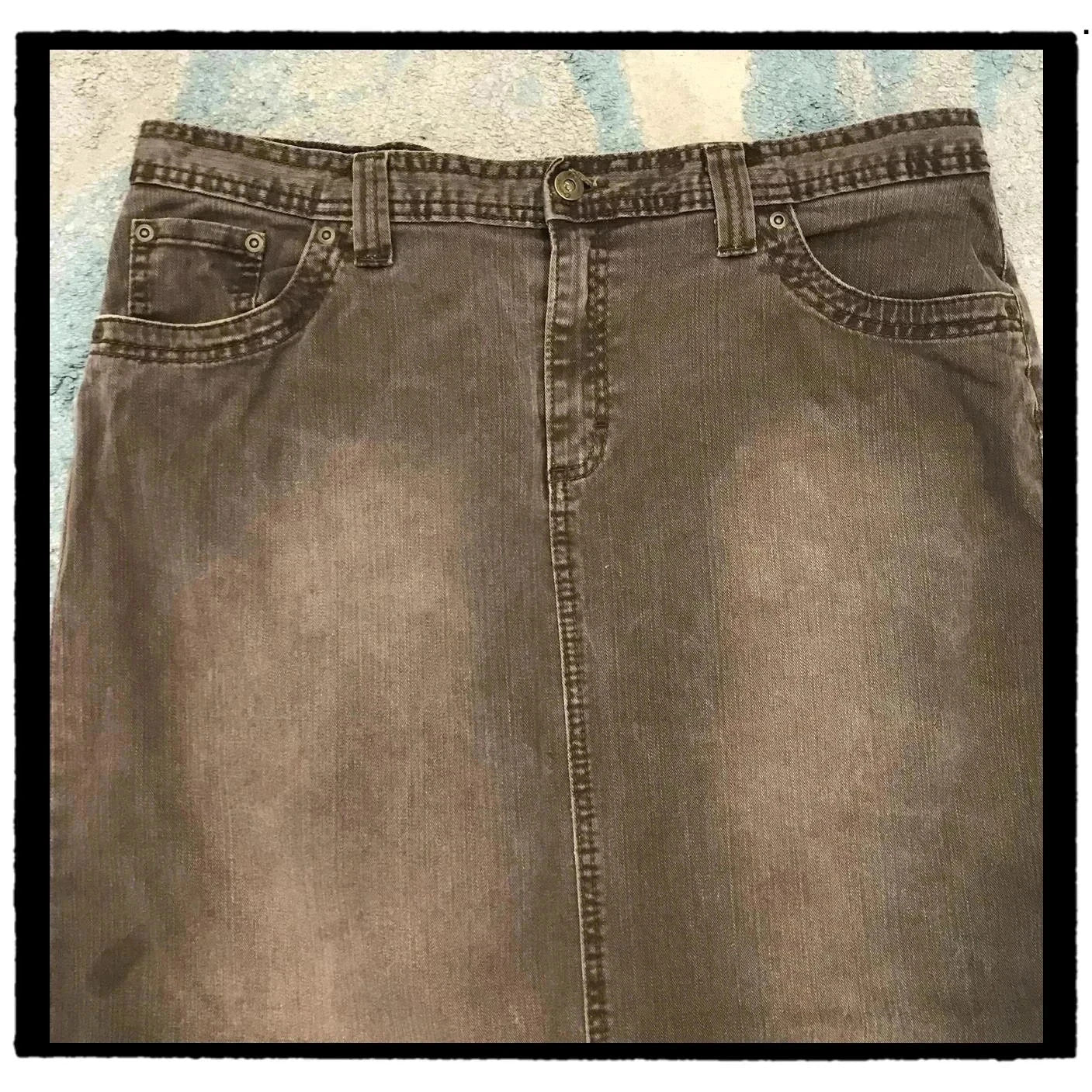 Vintage Faded Brown M&S Pencil Skirt - Size 18