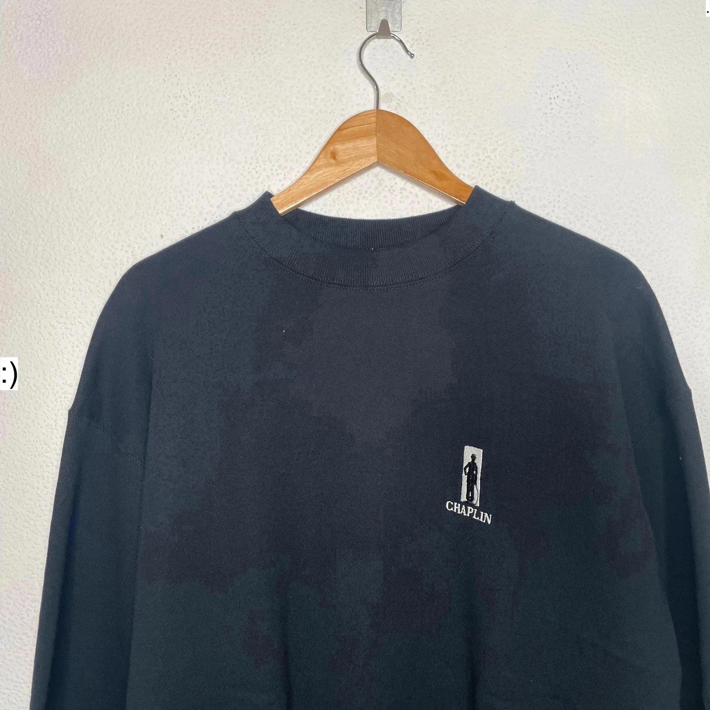 Deadstock Vintage Black Chaplain Movie Promo Sweatshirt Screen Stars - XL