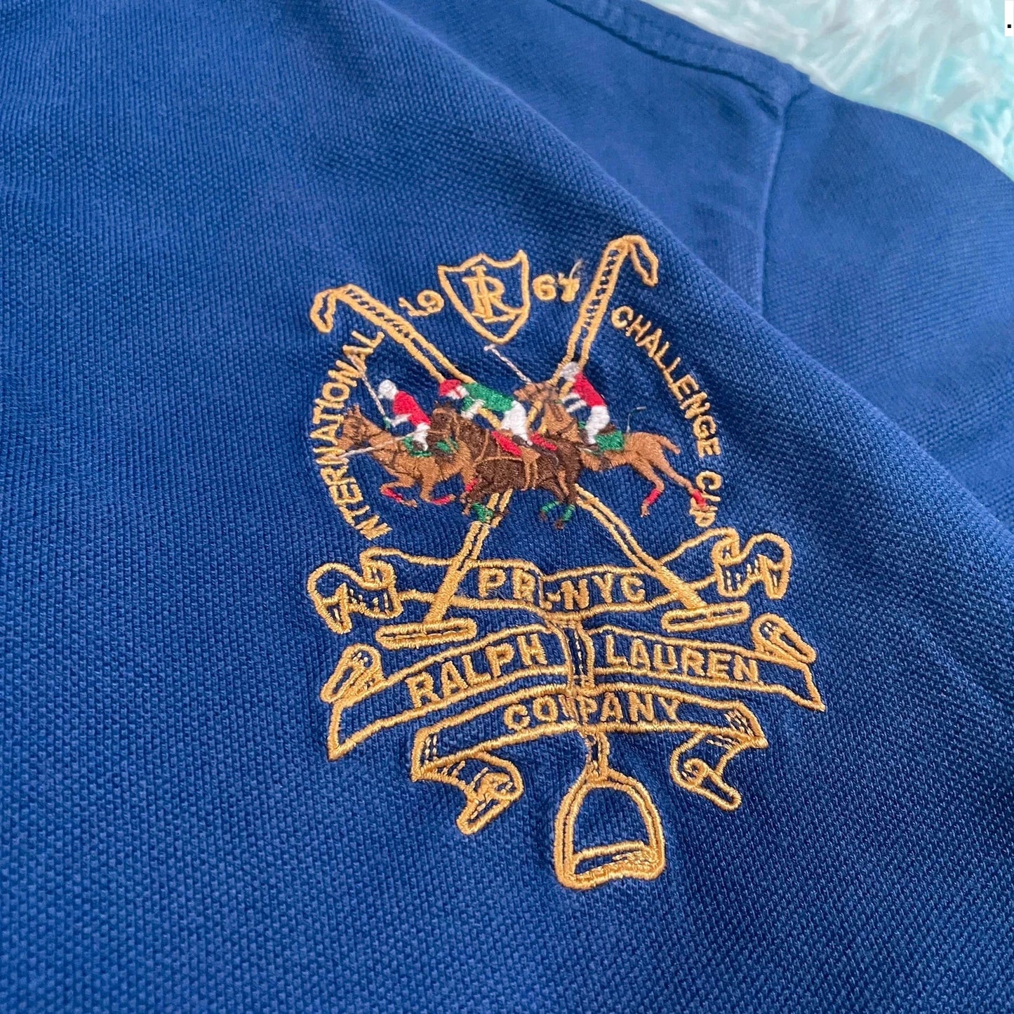 Vintage 90s Blue Polo Ralph Lauren Polo Shirt - Large