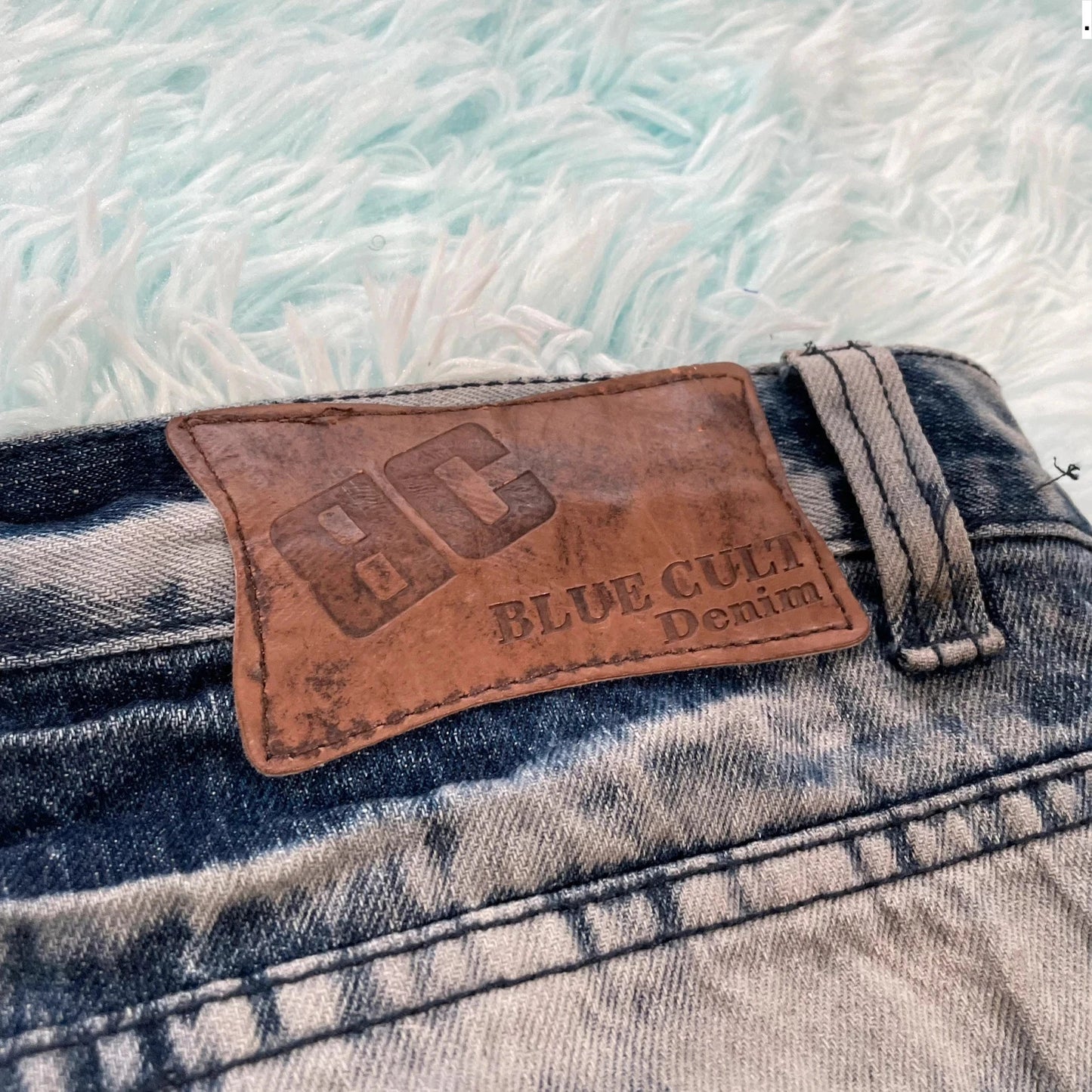 Vintage Bleach Dyed Jean Shorts Jorts - 46W