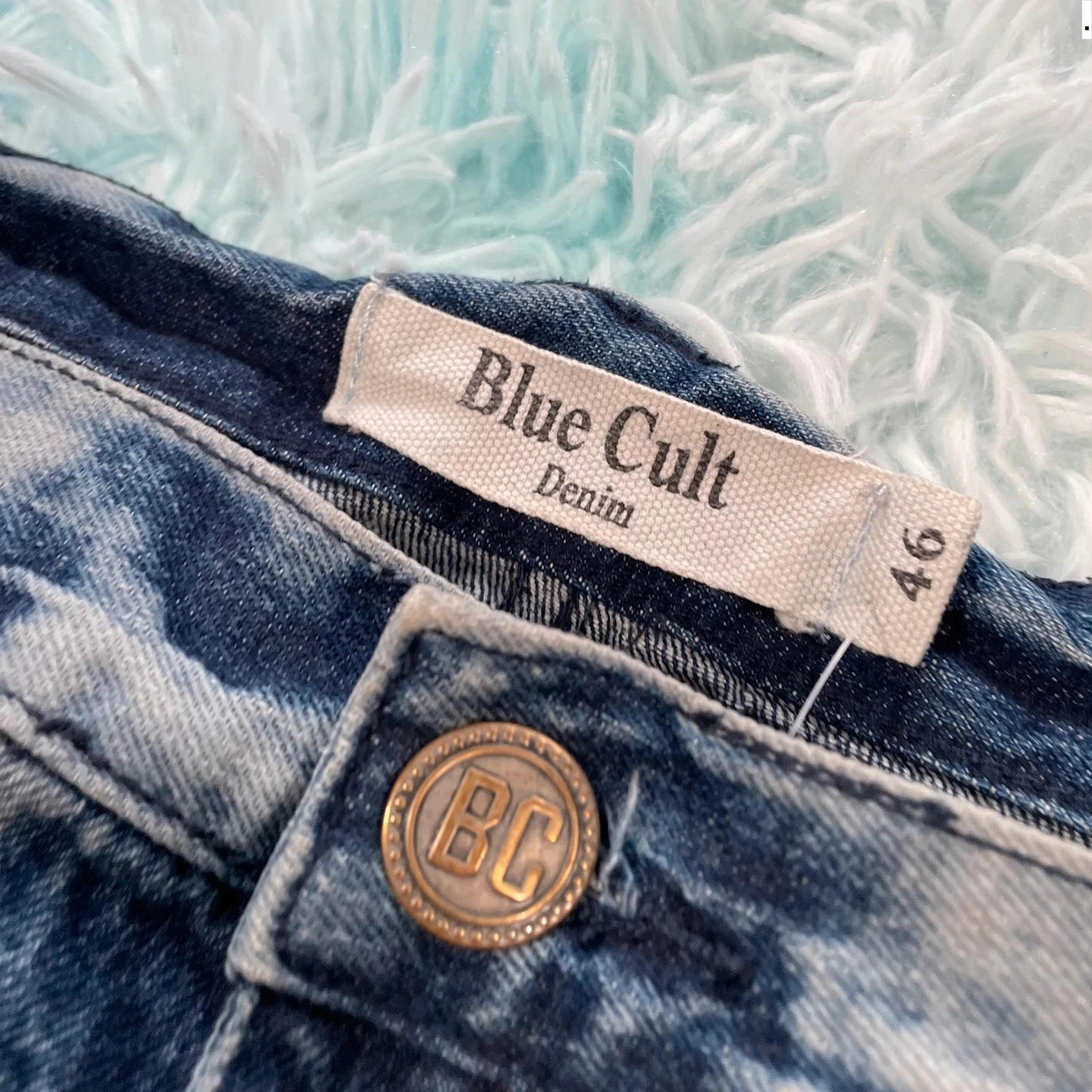 Vintage Bleach Dyed Jean Shorts Jorts - 46W