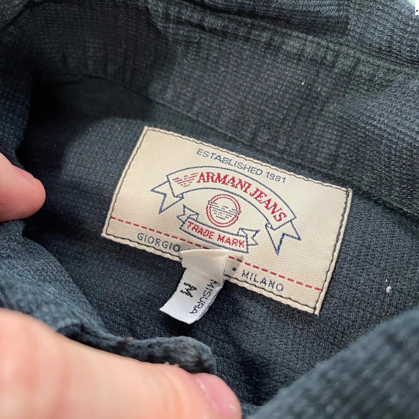 Vintage 90s Black Armani Jeans Shirt - Medium