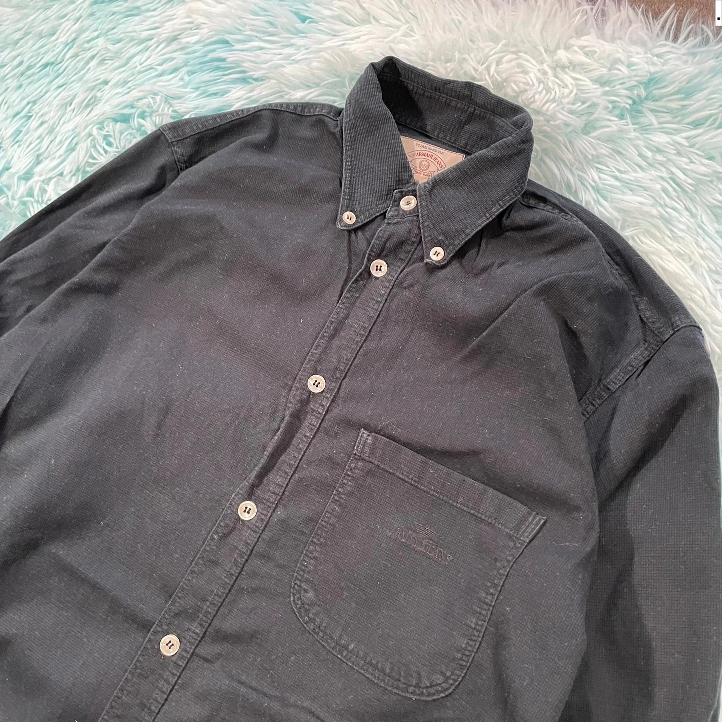 Vintage 90s Black Armani Jeans Shirt - Medium