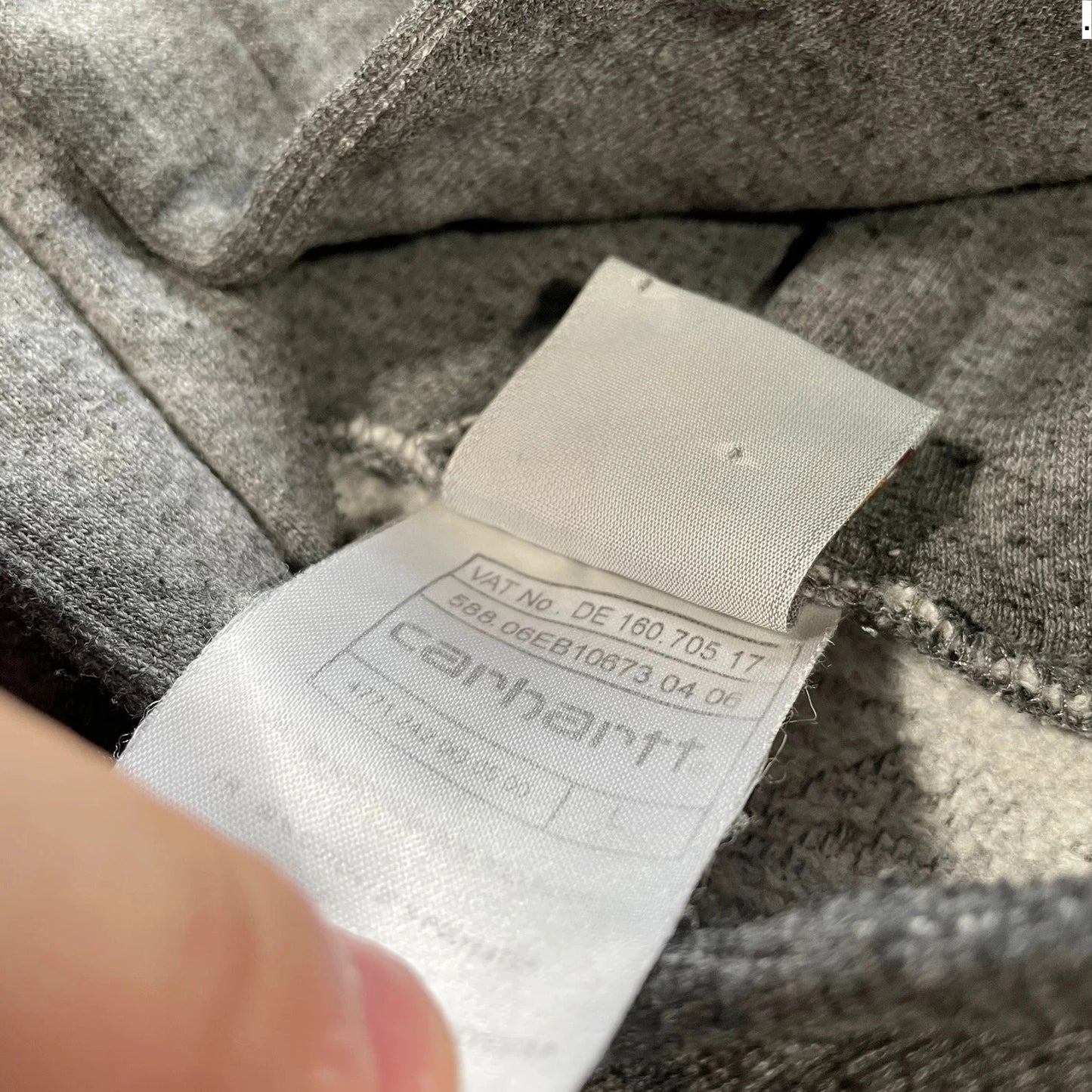 Vintage Grey Carhartt Hoodie Blank Plain - Large