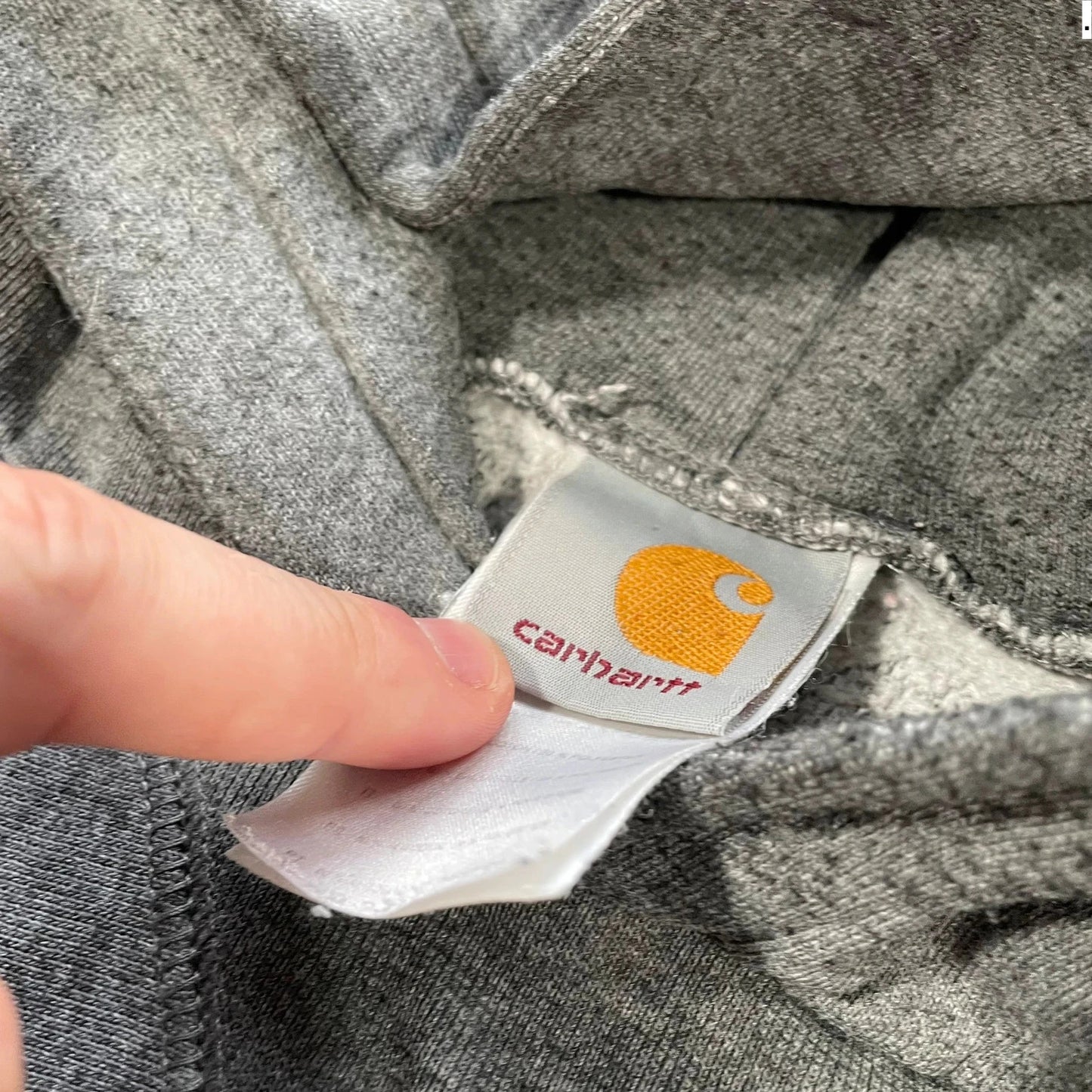 Vintage Grey Carhartt Hoodie Blank Plain - Large