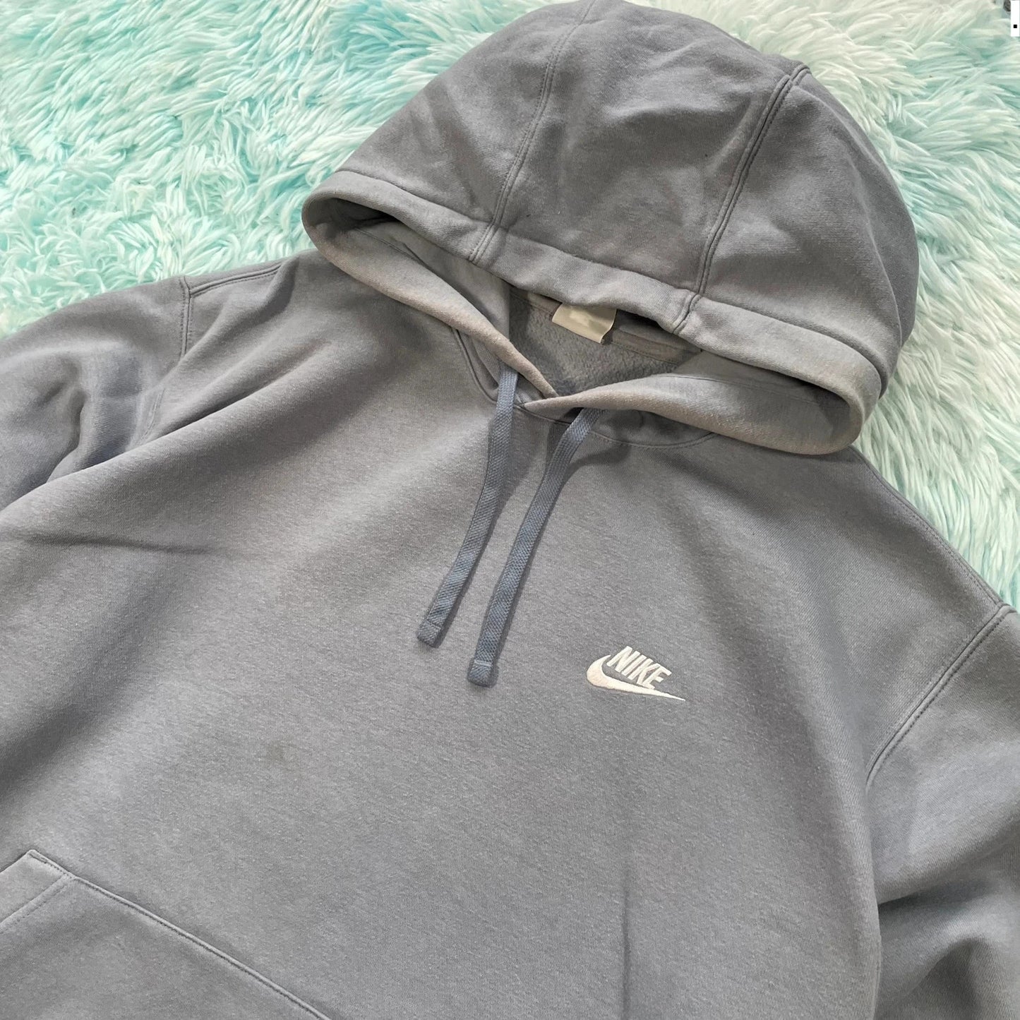 Ocean Blue Nike Hoodie Plain - Large