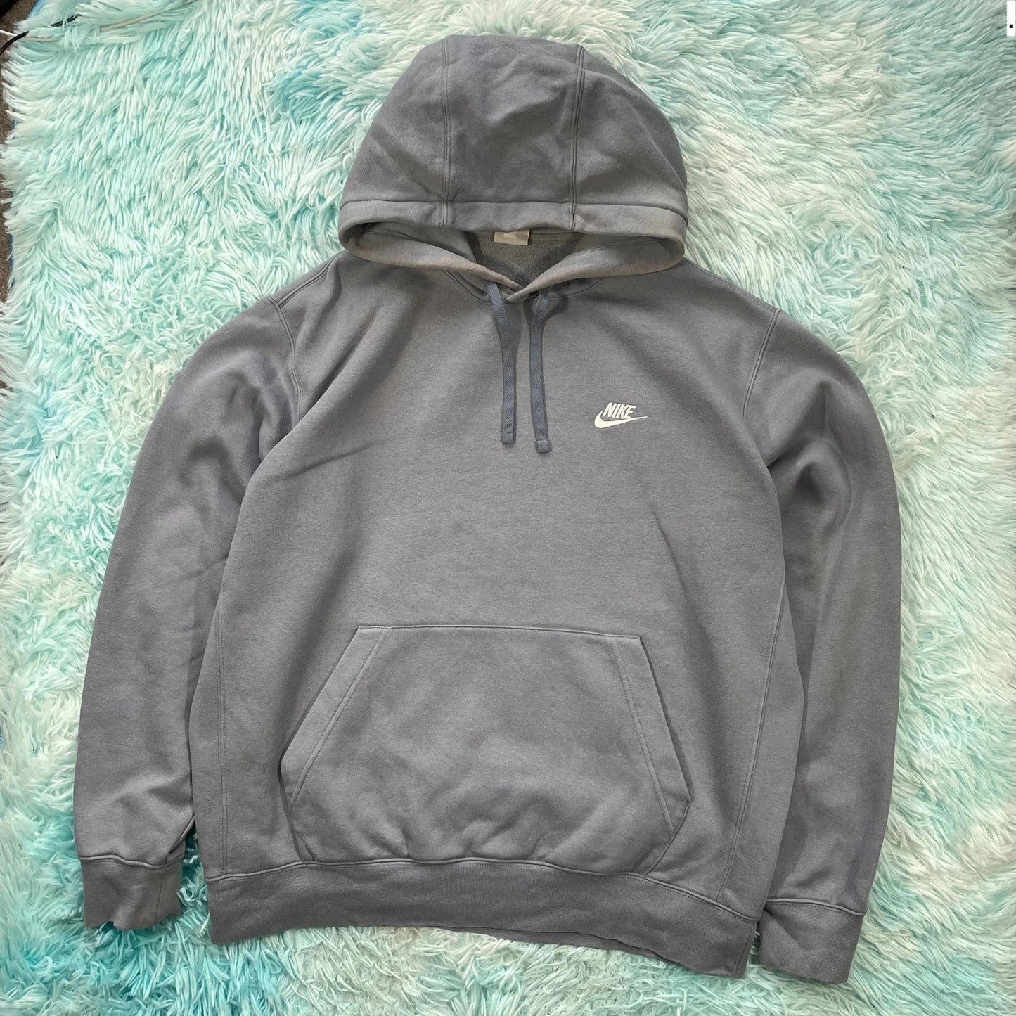 Ocean Blue Nike Hoodie Plain - Large