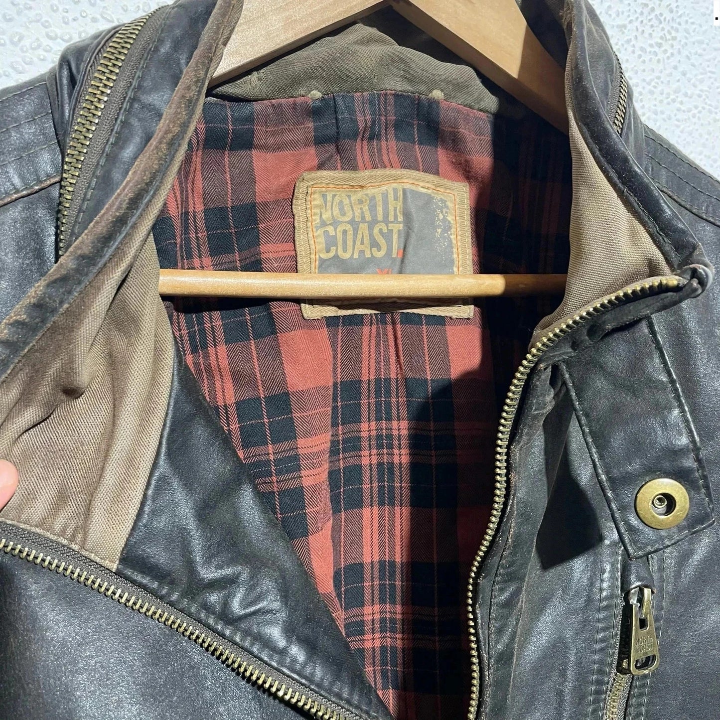 Vintage Brown Leather Jacket North Coast - XL