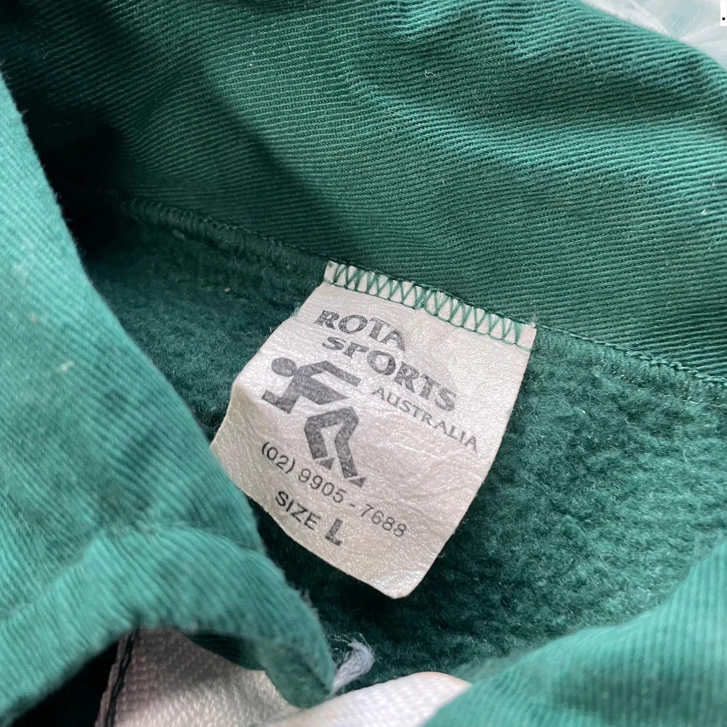 Vintage 90s Green Collared Sweatshirt Rugby - Large