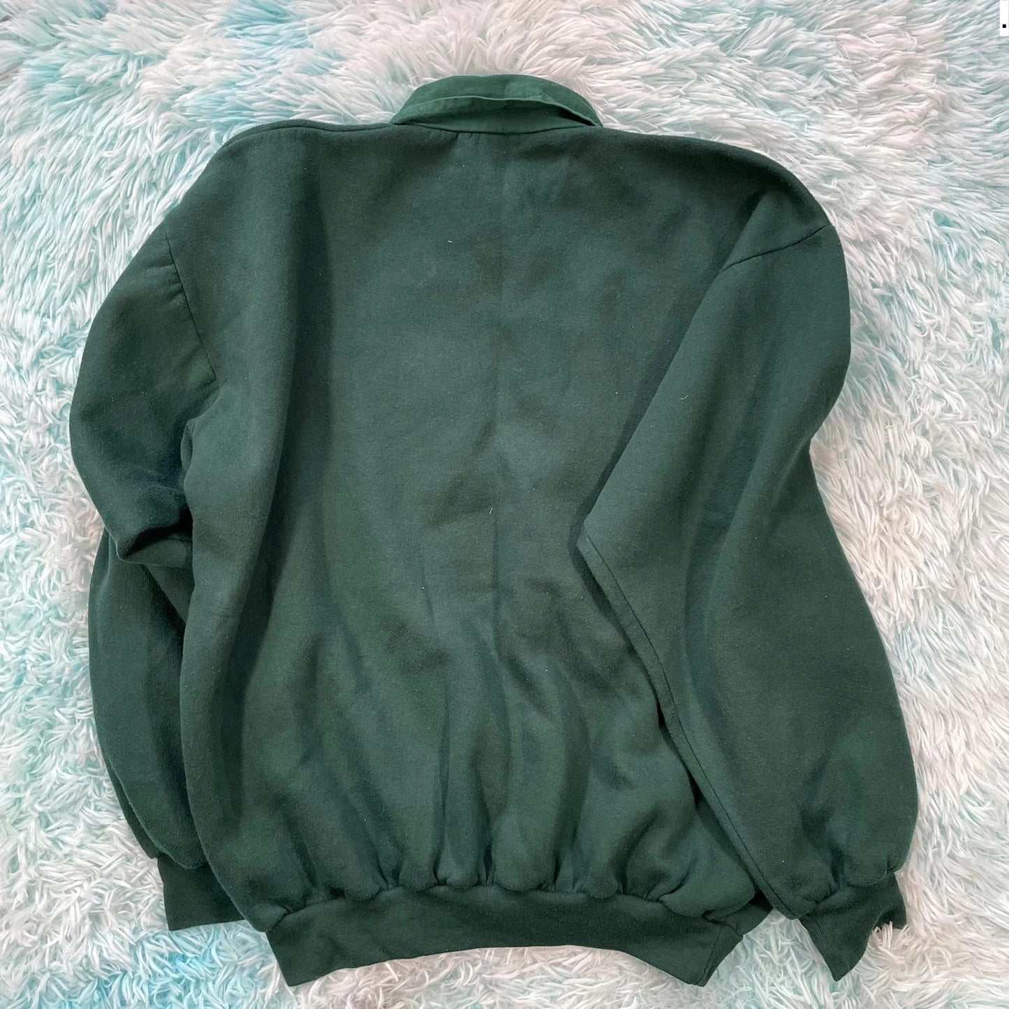 Vintage 90s Green Collared Sweatshirt Rugby - Large
