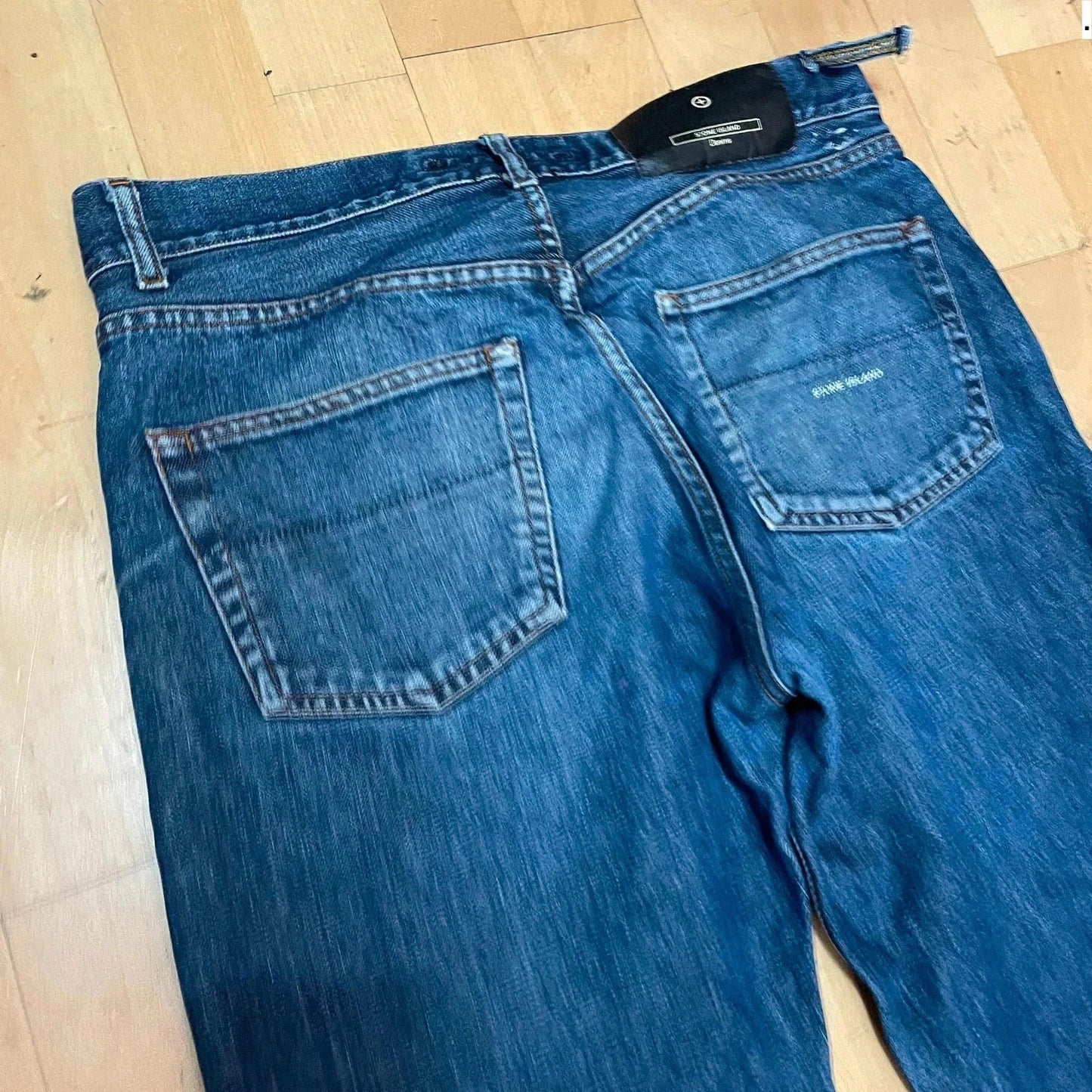 Vintage 00s Blue Stone Island Jeans Straight Leg - 34W 32L