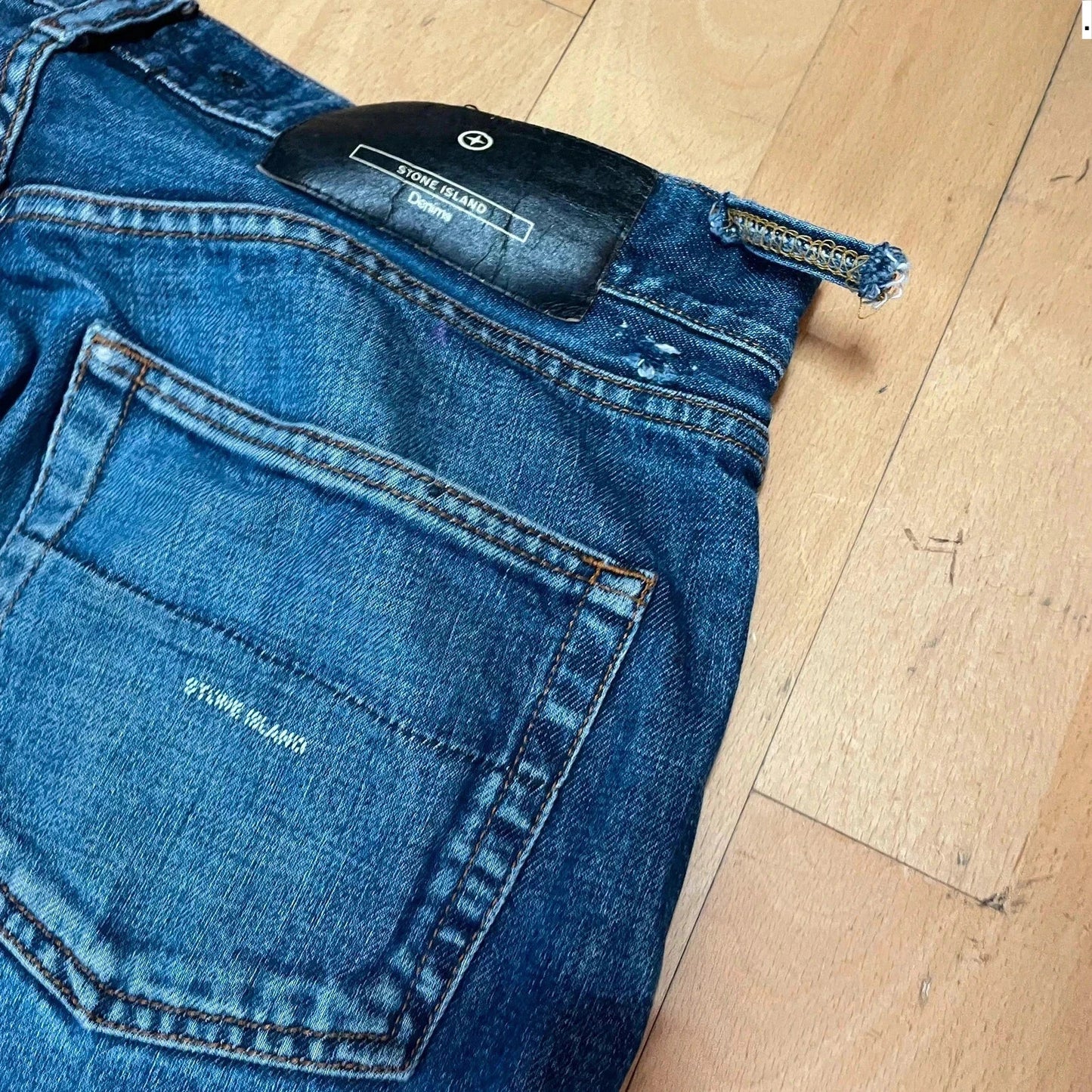 Vintage 00s Blue Stone Island Jeans Straight Leg - 34W 32L
